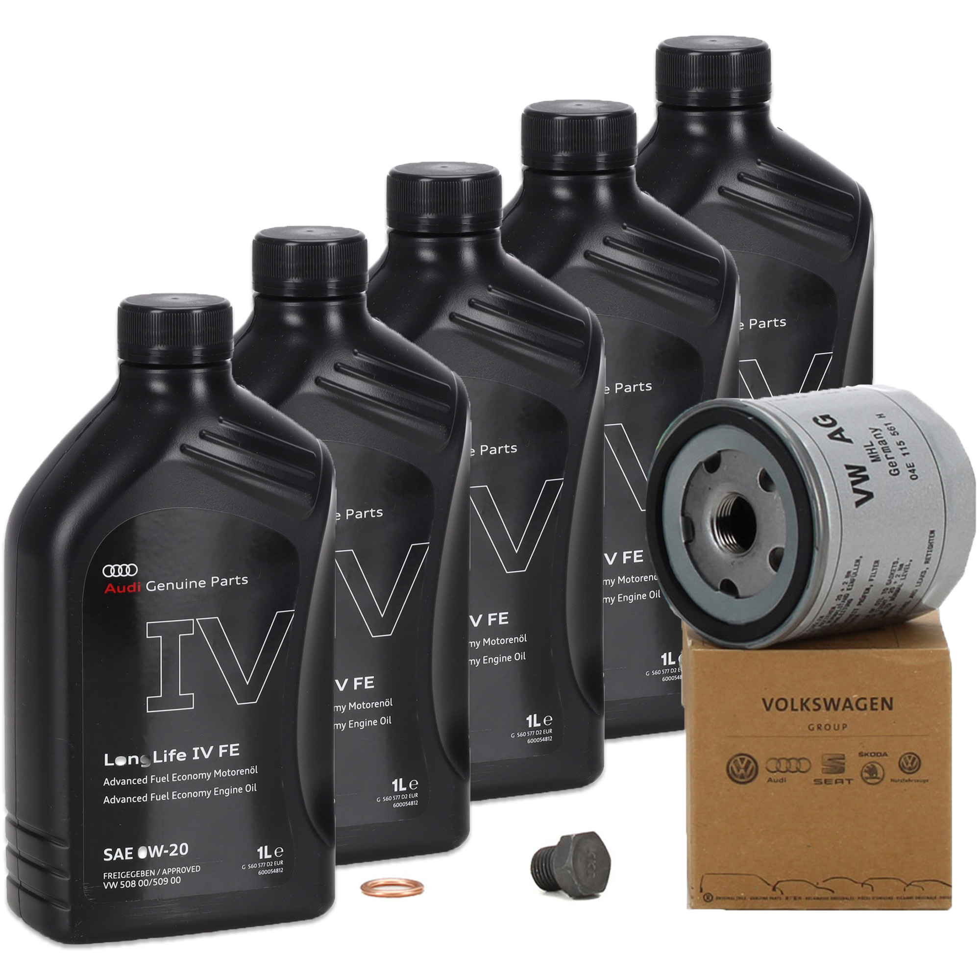 5L ORIGINAL AUDI 0W-20 Motor&ouml;l + &Ouml;lfilter A1 8X GB A3 8V 8Y Q2 GB Q3 8U F3 1.0-1.5 TFSI