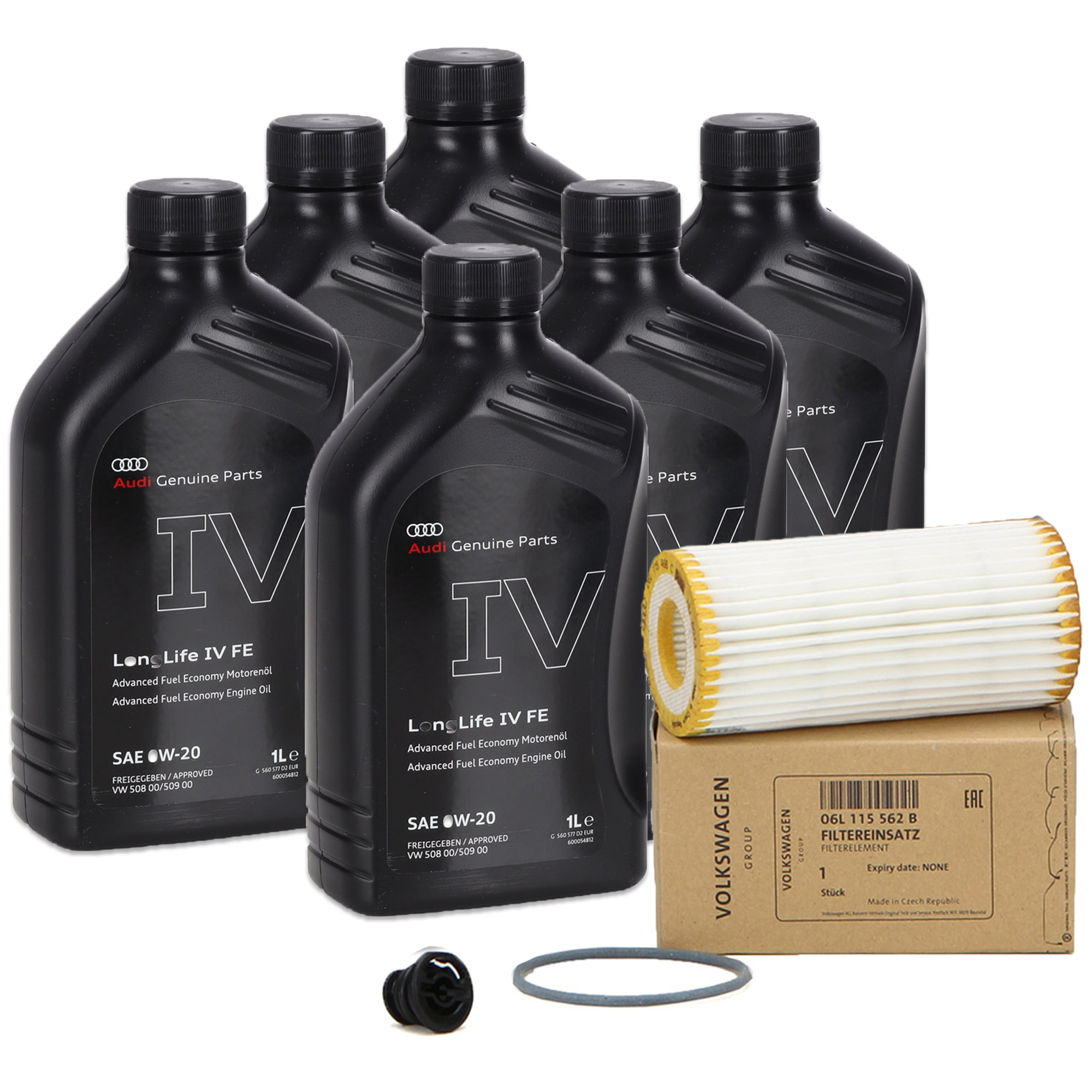 6L ORIGINAL AUDI 0W-20 Motor&ouml;l + &Ouml;lfilter A1 A3 A4 A5 A6 A7 A8 Q2 Q3 Q5 TT 1.8/2.0 TFSI
