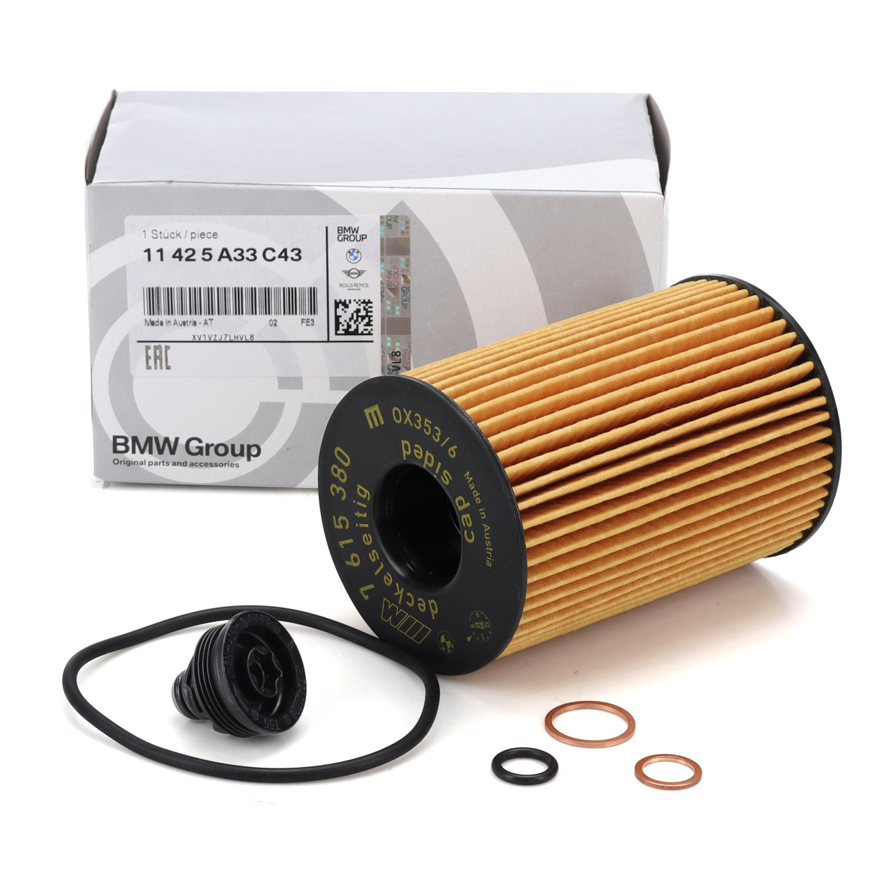 Original BMW Oil filters - 11 42 5 A33 C43 | myparto