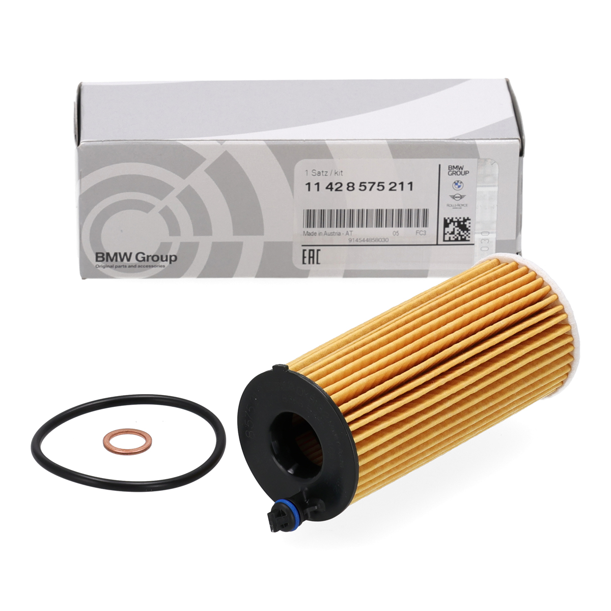 ORIGINAL BMW Oil Filter F20 F30/31 G20/21 F32-36 G22-26 F10/11 G30/31 G60 G11 11428575211