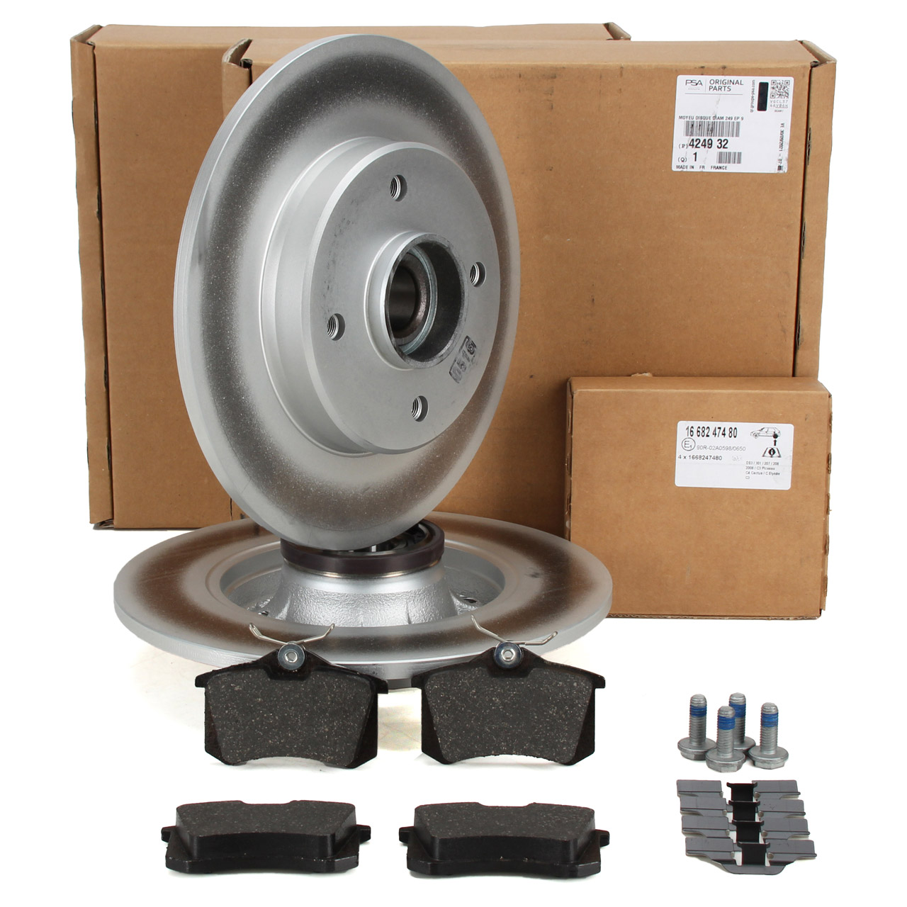 ORIGINAL PSA brake discs + wheel bearings + pads C3 II C4 Cactus DS3 2008 I 207 208 I rear