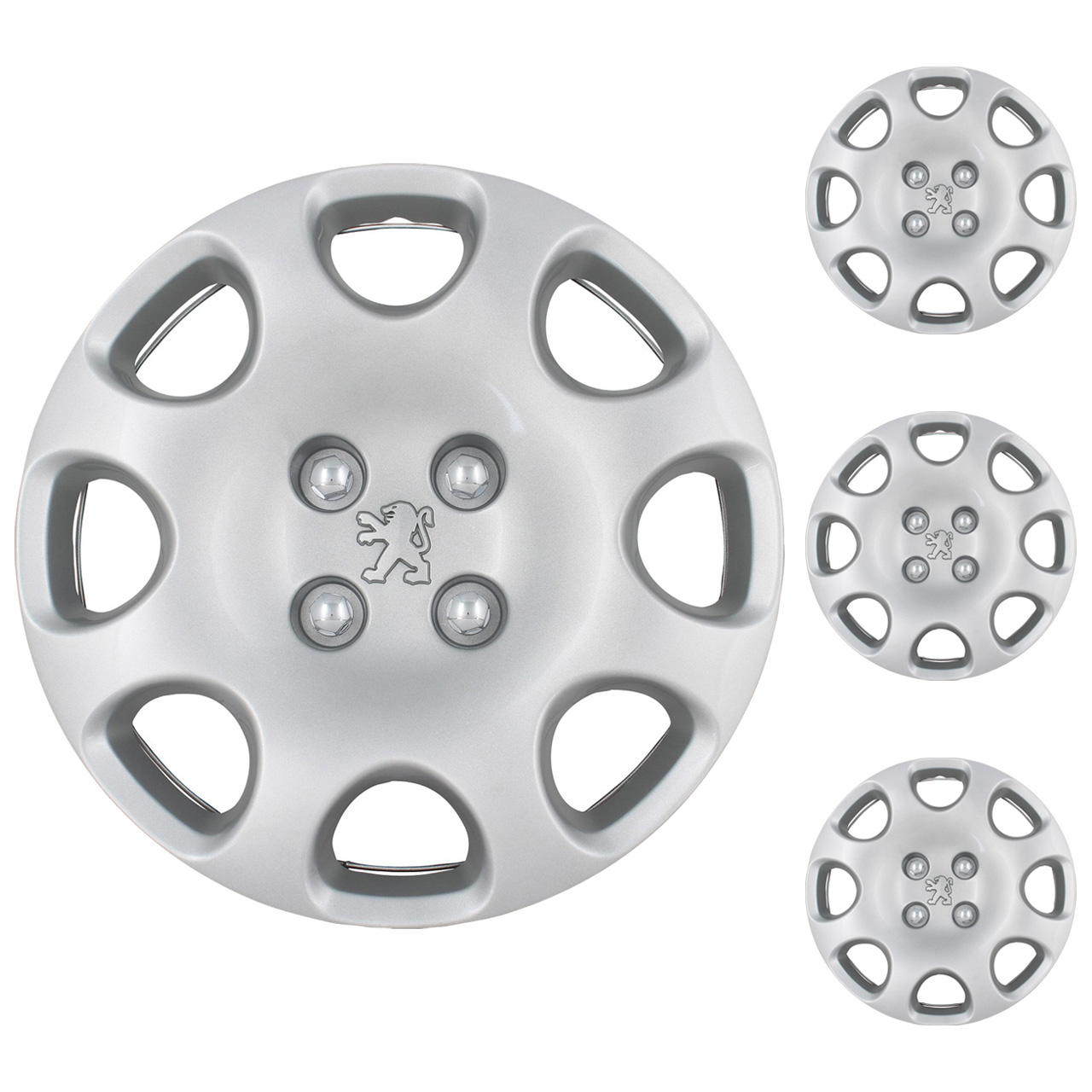 ORIGINAL Peugeot hubcap set OCEANNE SILVER 15 inches (4 pieces)