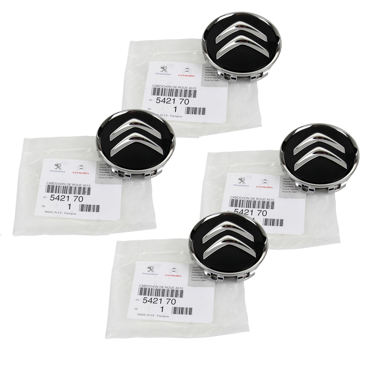 4x ORIGINAL Citroen Zierkappe Nabendeckel Nabenkappe Felgendeckel 5421.70