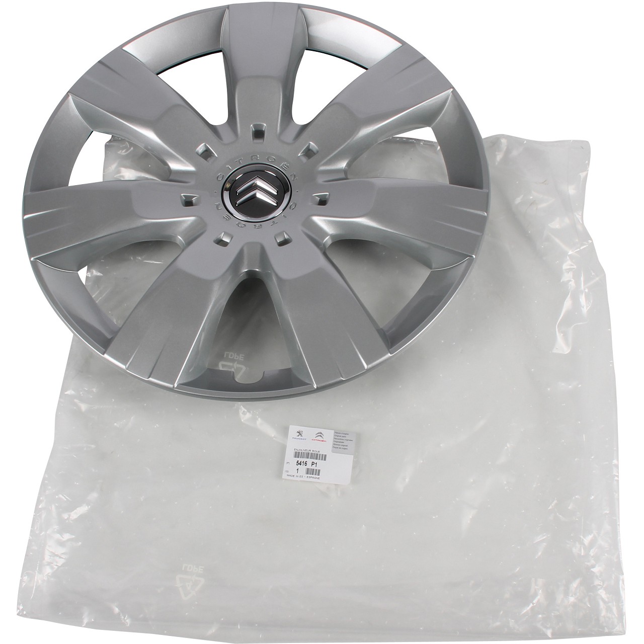 1x ORIGINAL Citroen Radkappe Radblende 16 Zoll Silber SPADE Berlingo B9 5416.P1