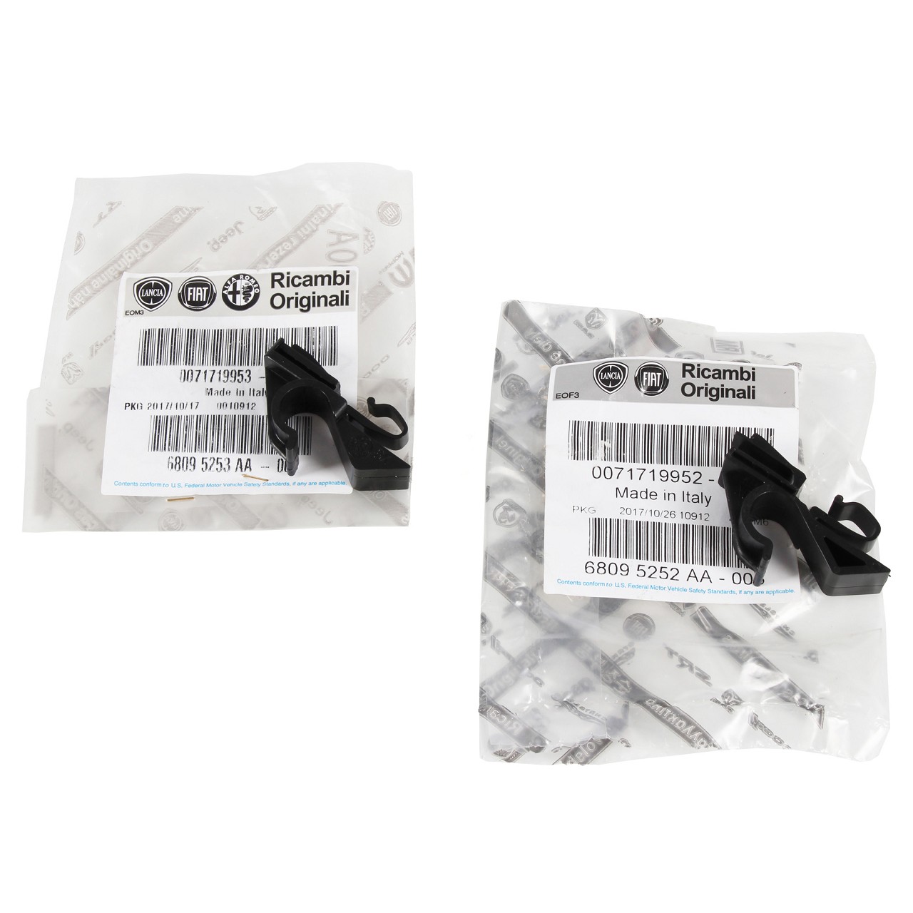 2x ORIGINAL Fiat bracket clip for rear shelf, Punto 199, Stilo 192, Ypsilon 843, left and right