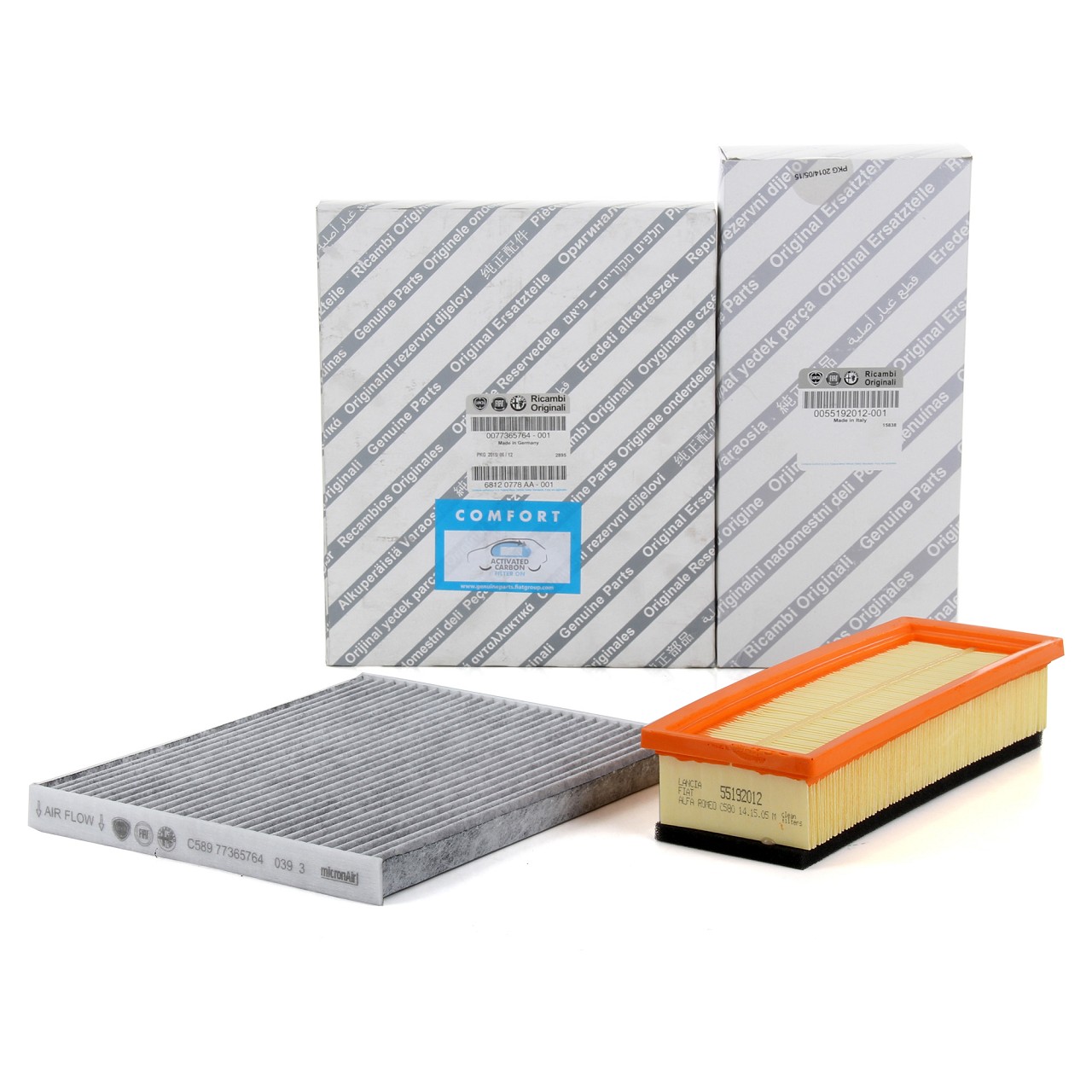 ORIGINAL Alfa Romeo inspection kit, 2 pieces, MITO (955), GRANDE / PUNTO (199), 1.2, 1.4