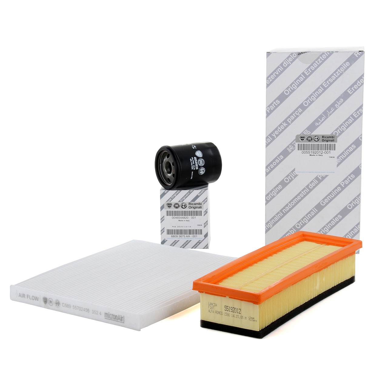 ORIGINAL Alfa Romeo Fiat filter set, 3 pieces, Mito 955 Linea Grande / Punto / Evo 199 1.2 1.4