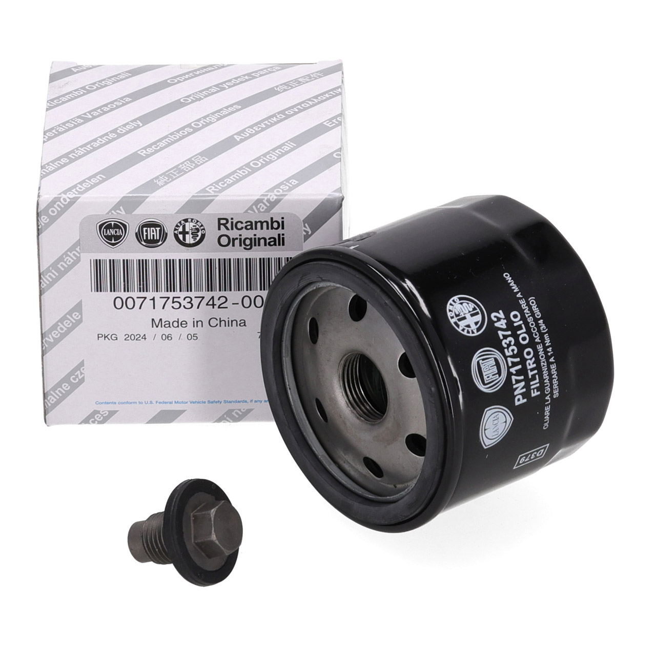 ORIGINAL Fiat &Ouml;lfilter + Schraube 500 / C Panda (312_, 319_) 1.0 Mild Hybrid 69/71 PS