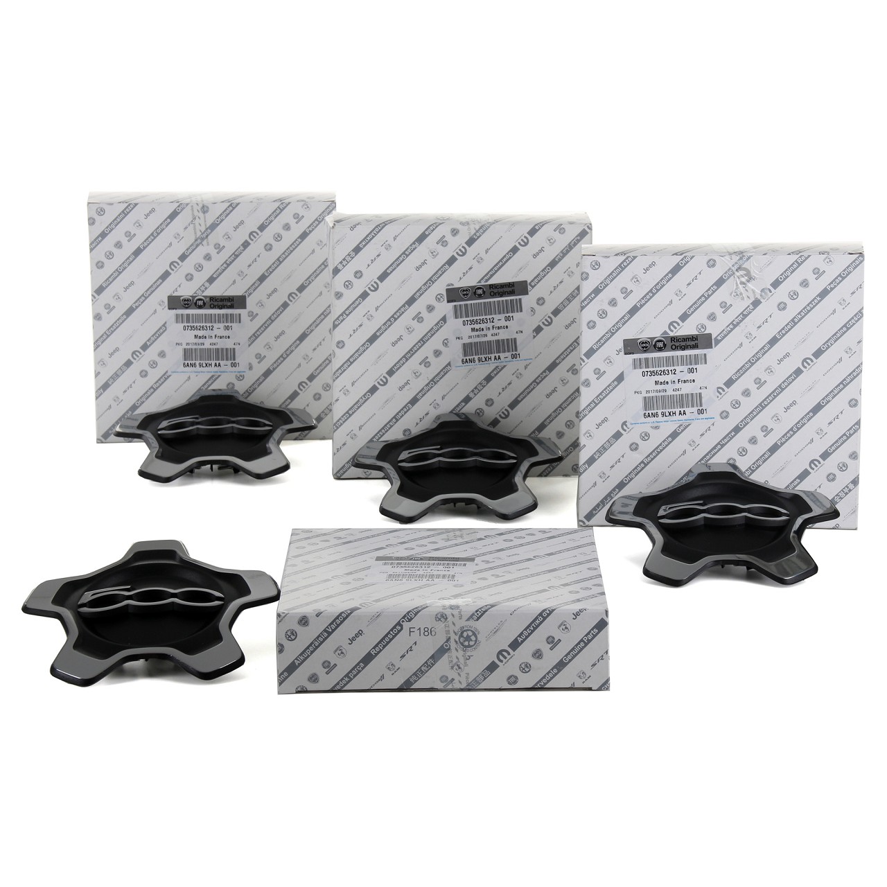 4x ORIGINAL Fiat Nabendeckel Nabenkappe 16 Zoll 500X 334 ab Bj. 01.2015 735626312