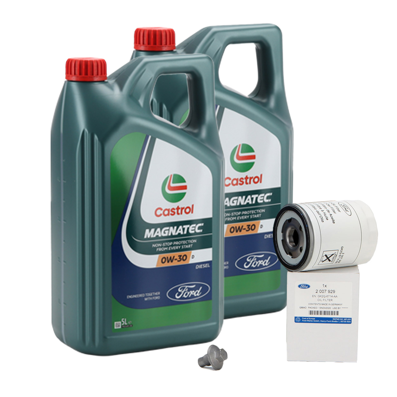 10L CASTROL MAGNATEC 0W-30 D + oil filter FORD Tourneo Custom / Transit 2.0 EcoBlue