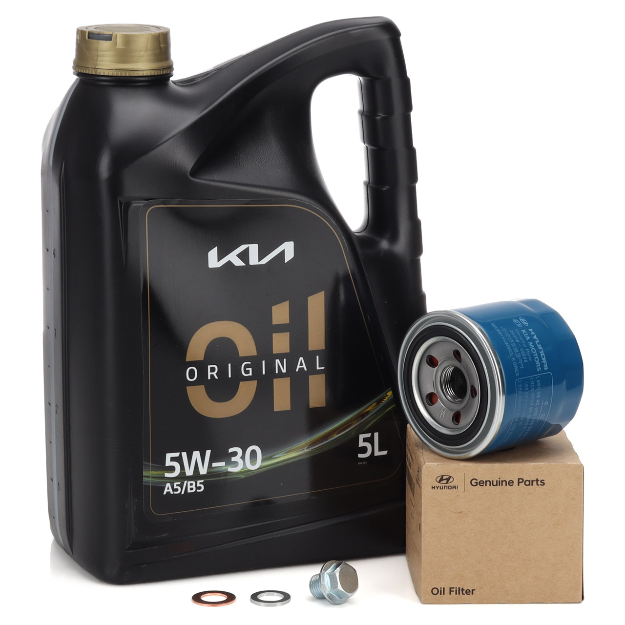 5L ORIGINAL HYUNDAI KIA 5W-30 A5/B5 Motor&ouml;l + &Ouml;lfilter i10 i20 i30 i40 Cee'D Rio Sportage