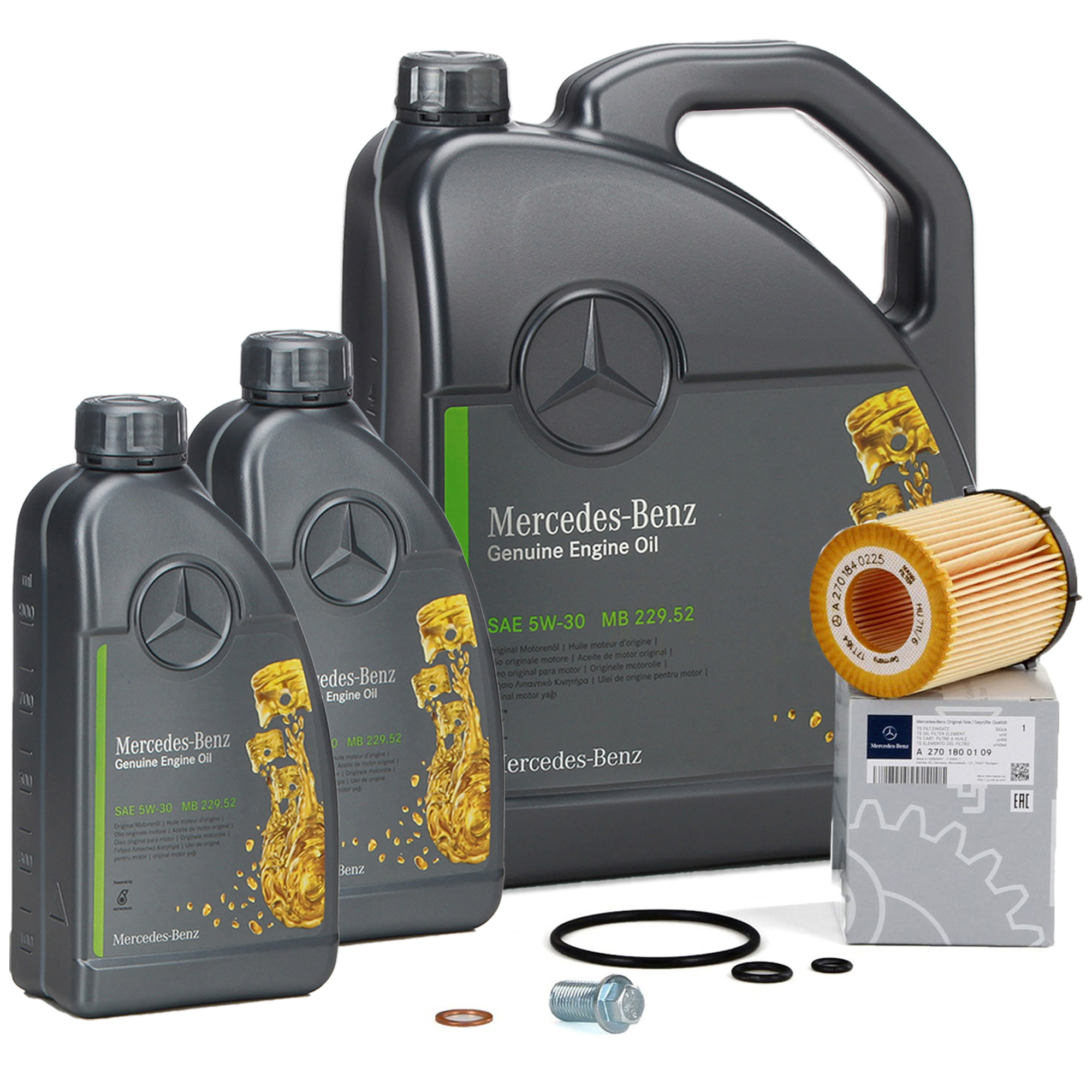 7L ORIGINAL Mercedes 5W-30 MB 229.52 Motor&ouml;l + &Ouml;lfilter W176 W177 W204 W205 W212 W213