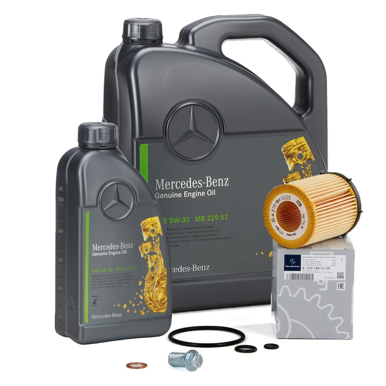 6L ORIGINAL Mercedes 5W-30 MB 229.52 Motor&ouml;l + &Ouml;lfilter M260 M264 M270 M274