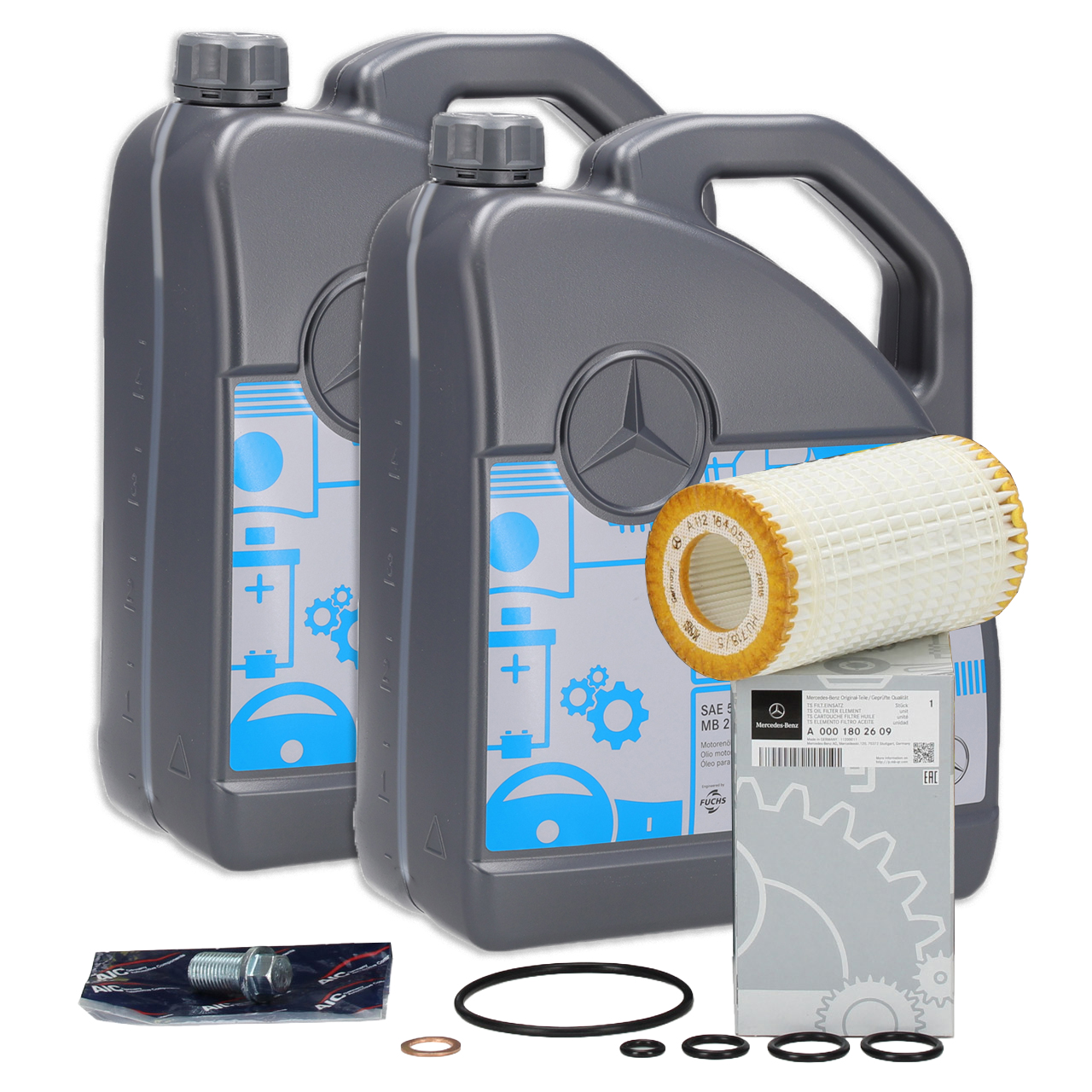 10 Liter ORIGINAL Mercedes-Benz Motor&ouml;l &Ouml;l 5W-30 MB 229.51 + &Ouml;lfilter 0001802609