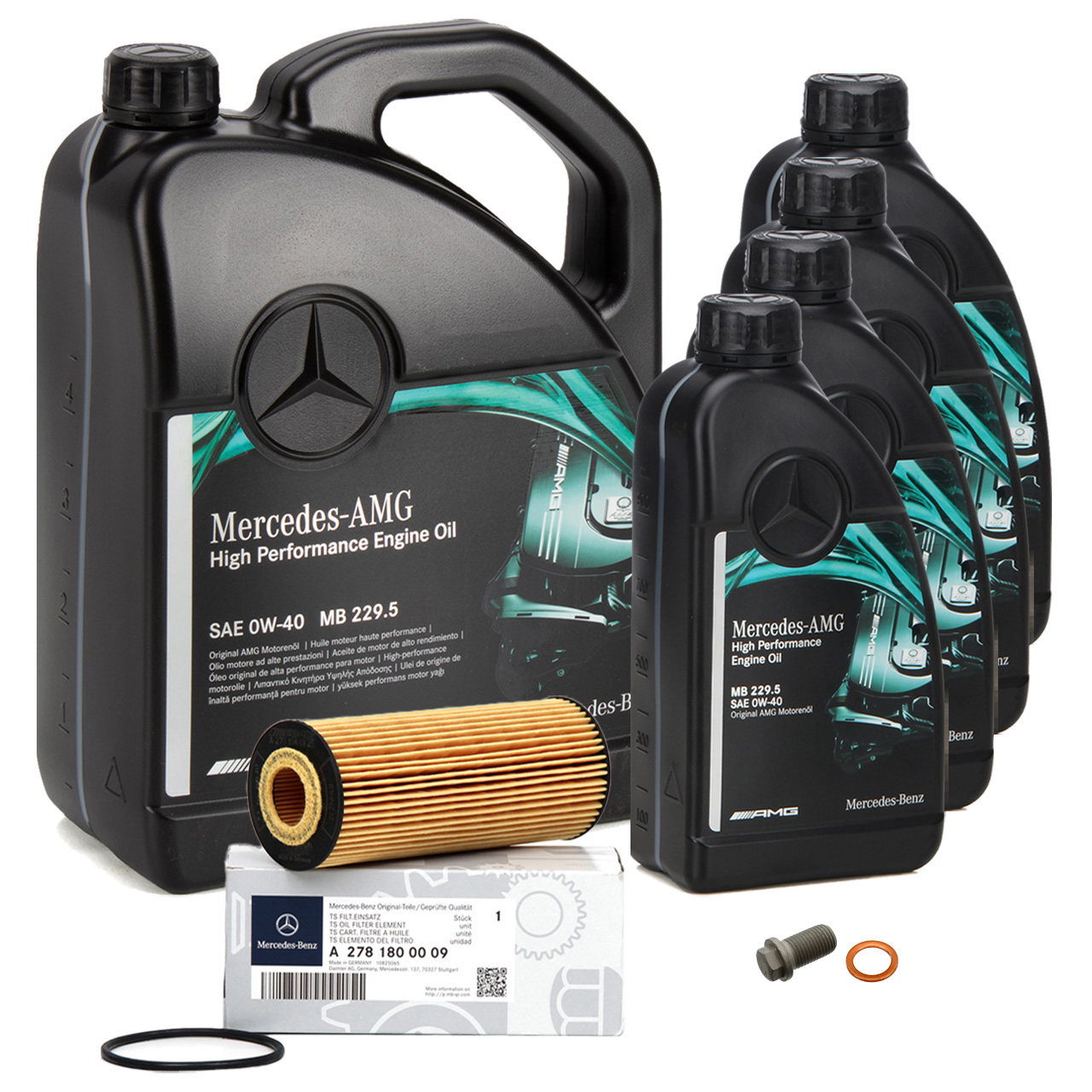 Original MERCEDES-BENZ Oil change sets - 000 989 65 08 11, 000 989 