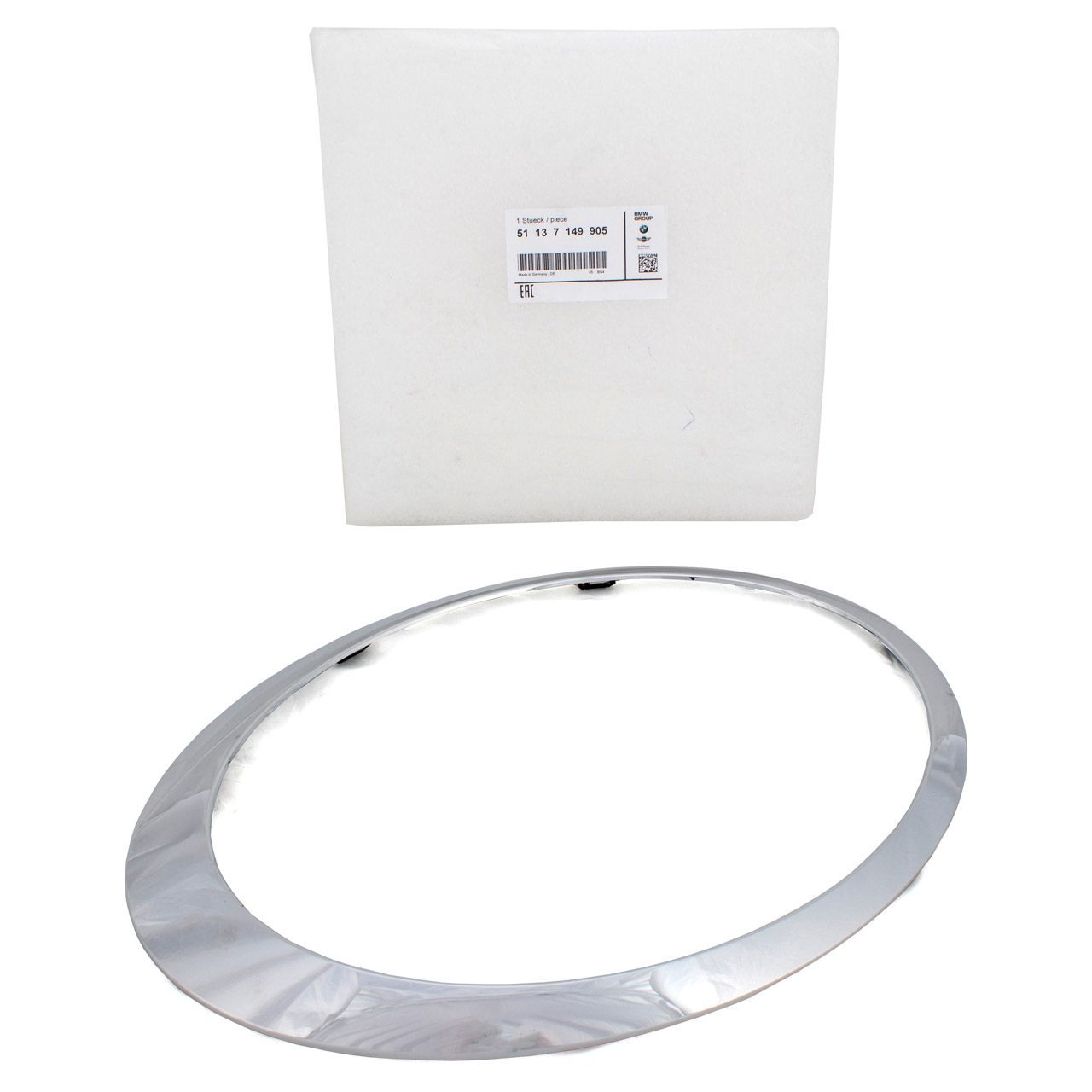 ORIGINAL Mini CHROME cover trim ring headlight R55 R56 R57 R58 left 51137149905