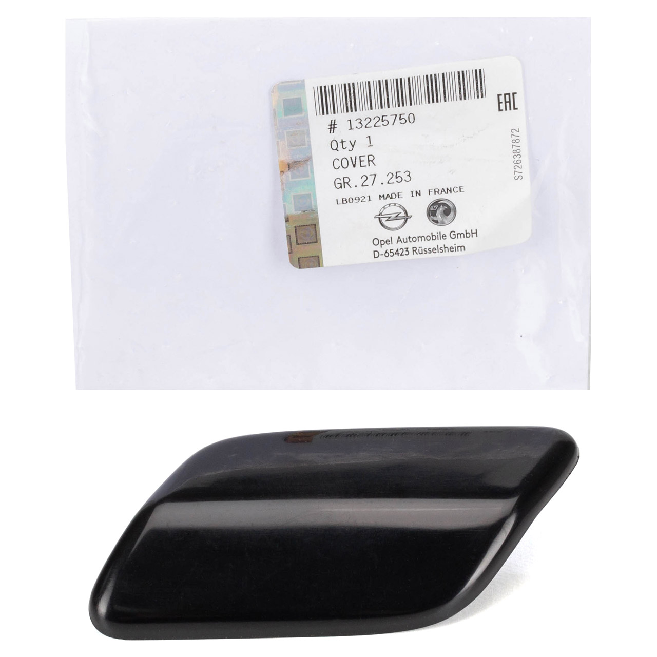 ORIGINAL Cover cap for headlight cleaning nozzles, Astra H, front left 13225750