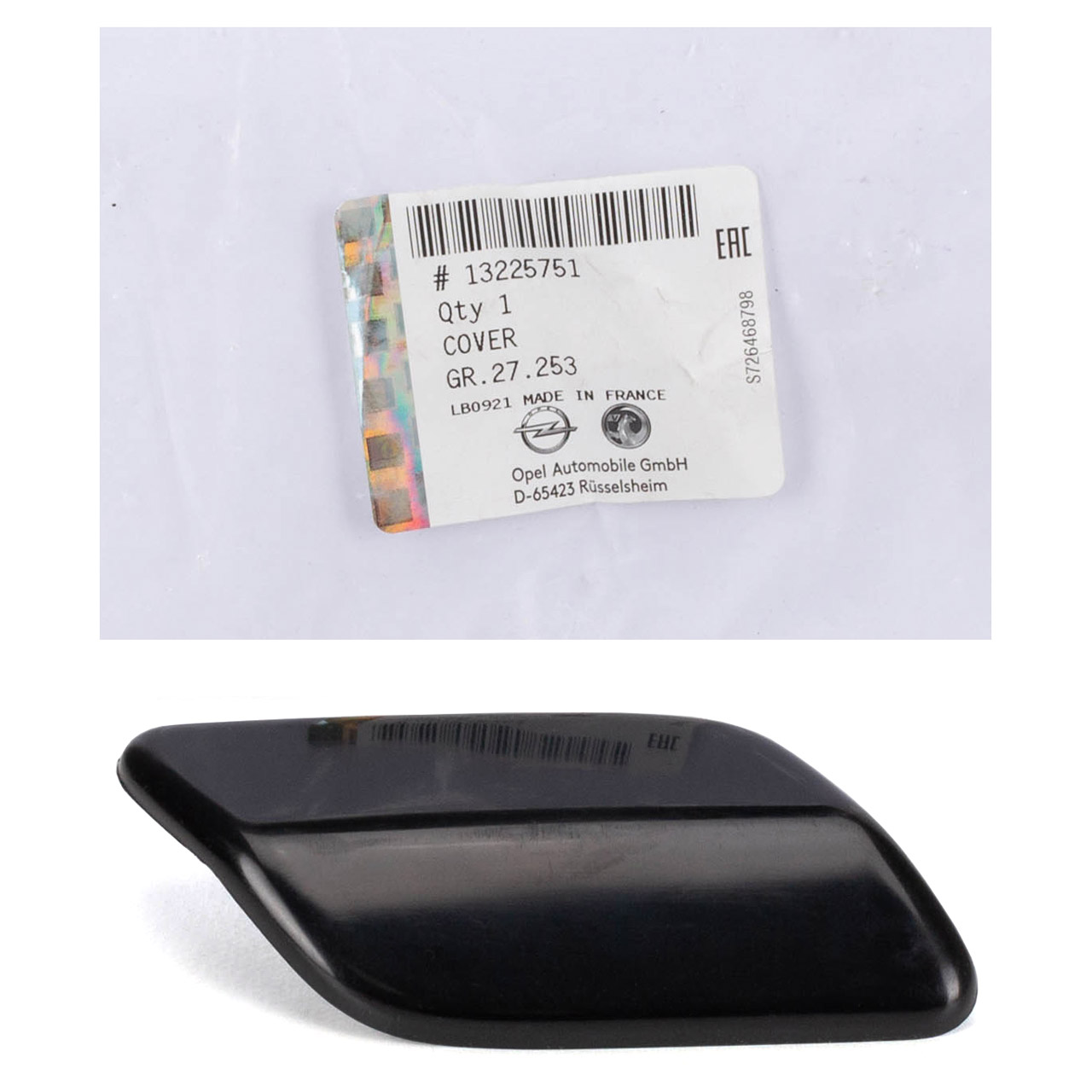 ORIGINAL Cover cap for headlight cleaning nozzles, Astra H, front right 13225751