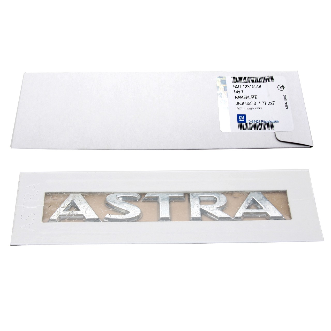 ORIGINAL Opel Emblem Plakette Schriftzug Logo Heckklappe 12,5x1,7cm Astra J 5-t&uuml;rig 177227