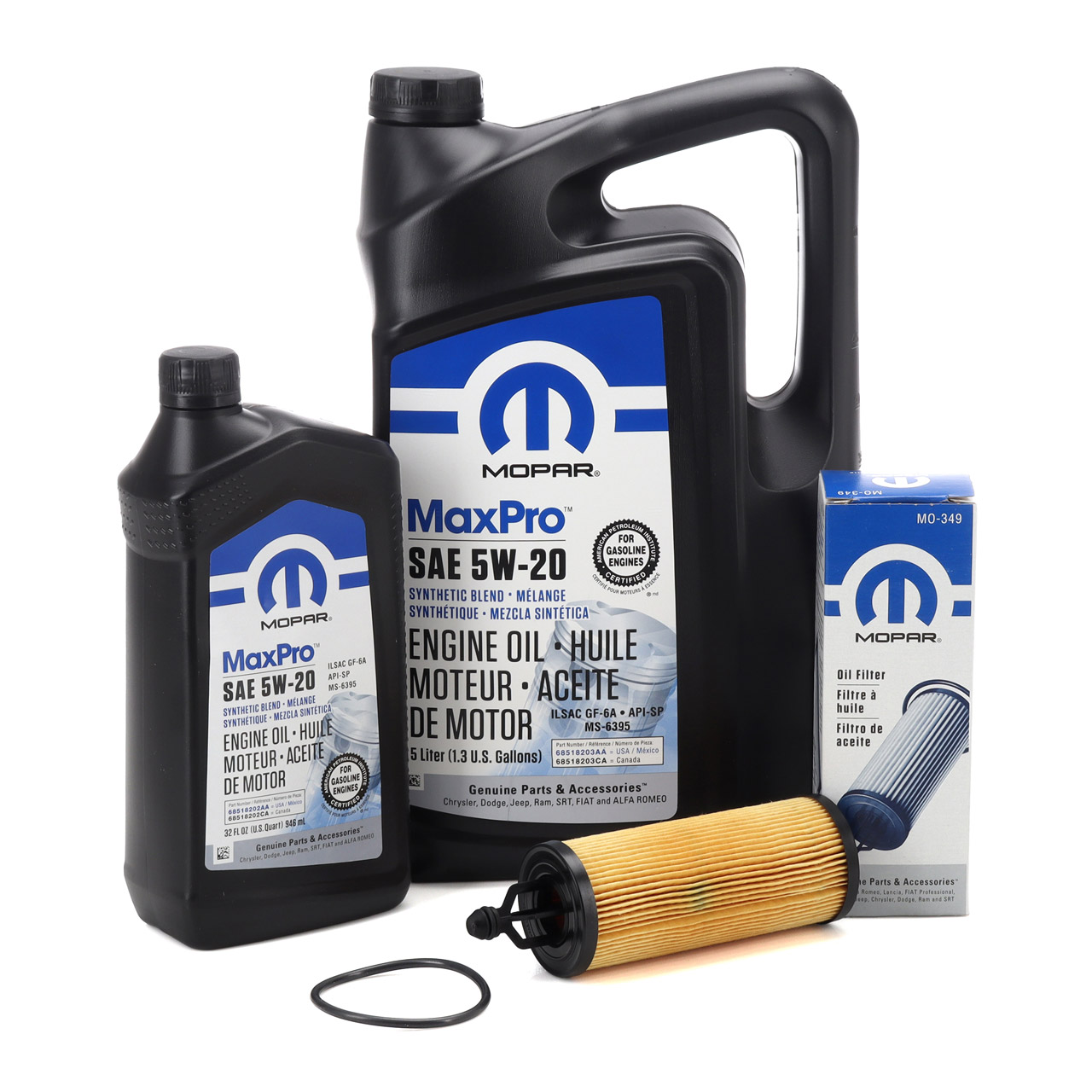 6L MOPAR 5W-20 engine oil + oil filter CHRYSLER Grand Voyager 5 (RT) FIAT Freemont (345_) 3.6