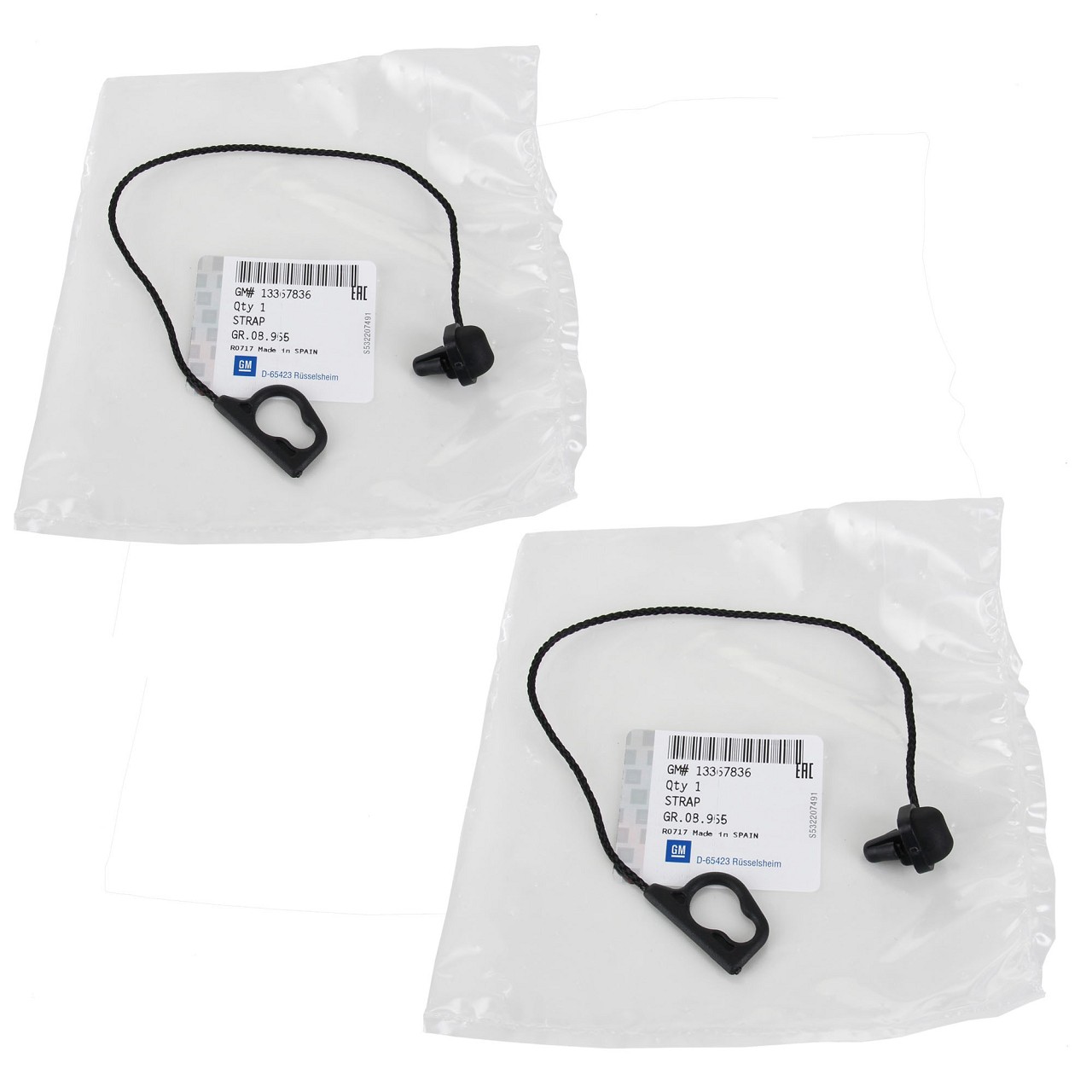 2x ORIGINAL GM Opel retaining strap trunk cover CORSA D E 13367836 / 2094149