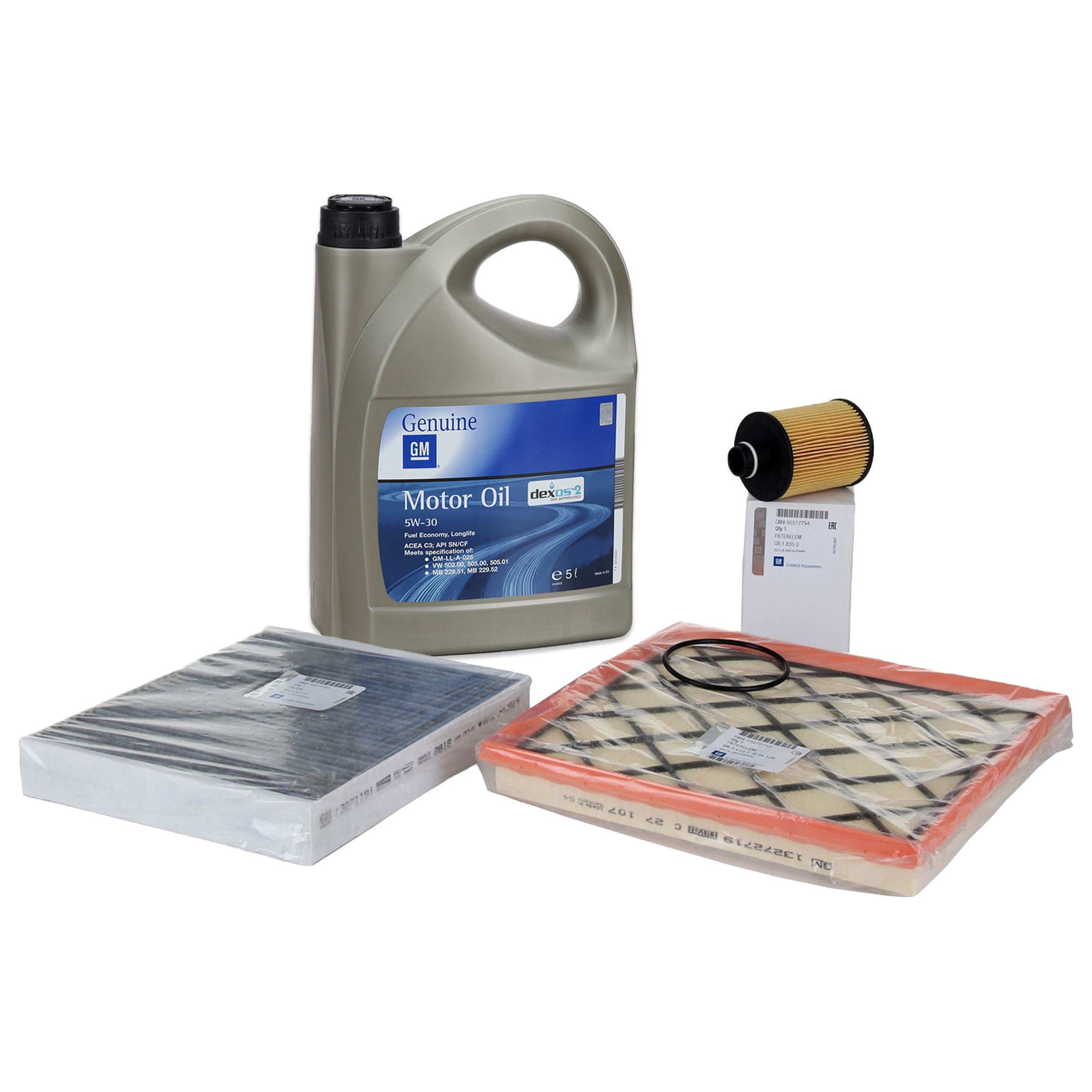 ORIGINAL Opel Filterset 3-tlg + 5L Motoröl 5W30 dexos2 Astra J Zafira C 1.3/2.0 CDTI
