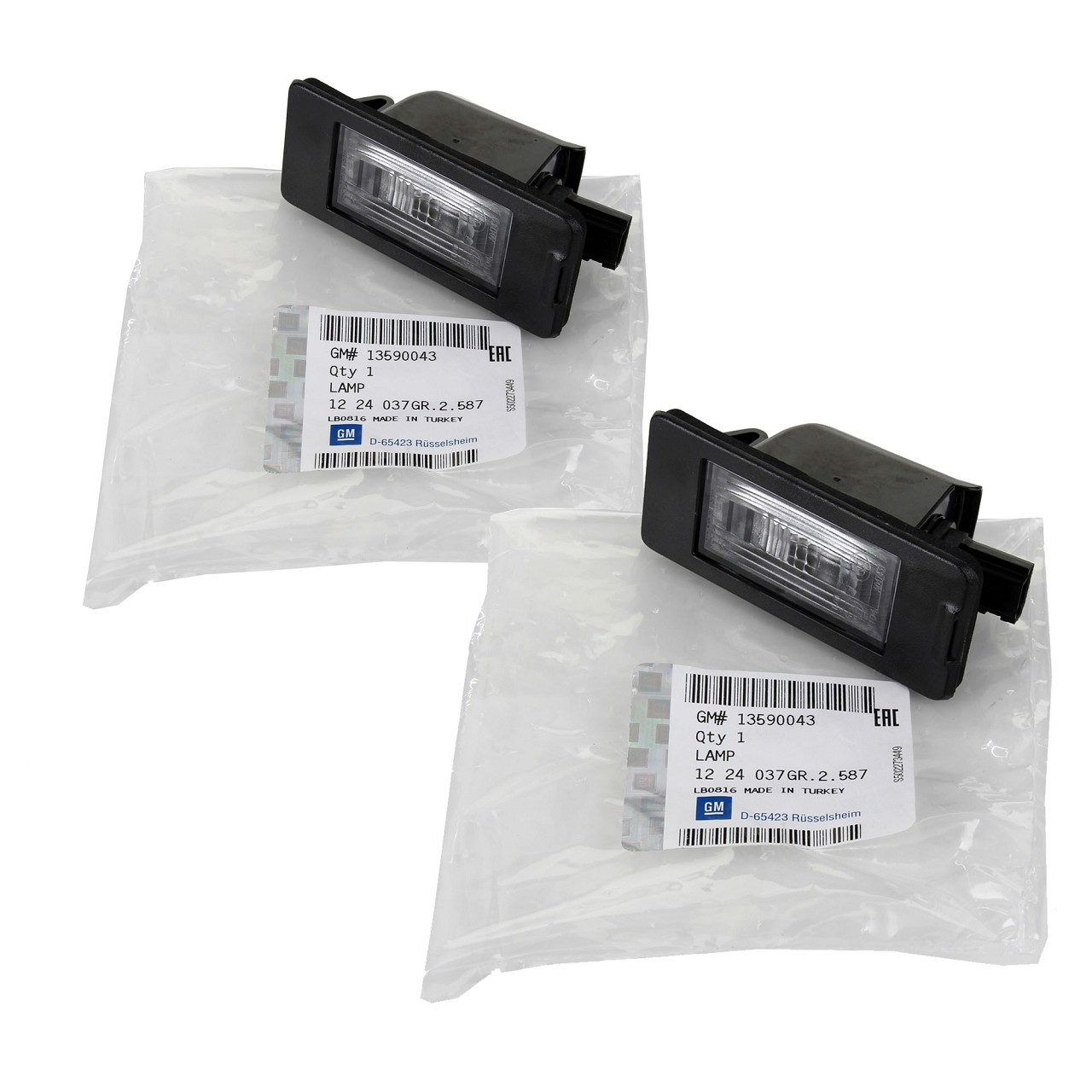 2x ORIGINAL Opel license plate light ASTRA J Sports Tourer ZAFIRA C 13590043