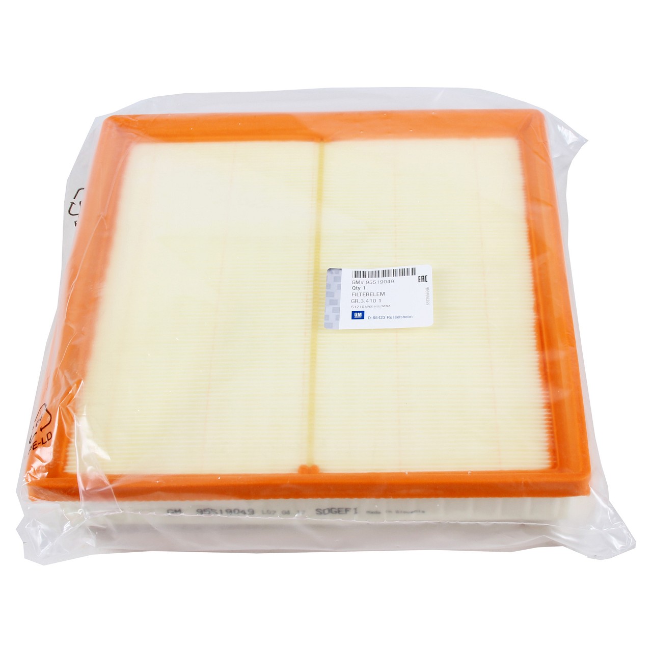 ORIGINAL Opel air filter VIVARO A (X83) 2.0 CDTI 2.5 DTI 2.5 CDTI 95519049