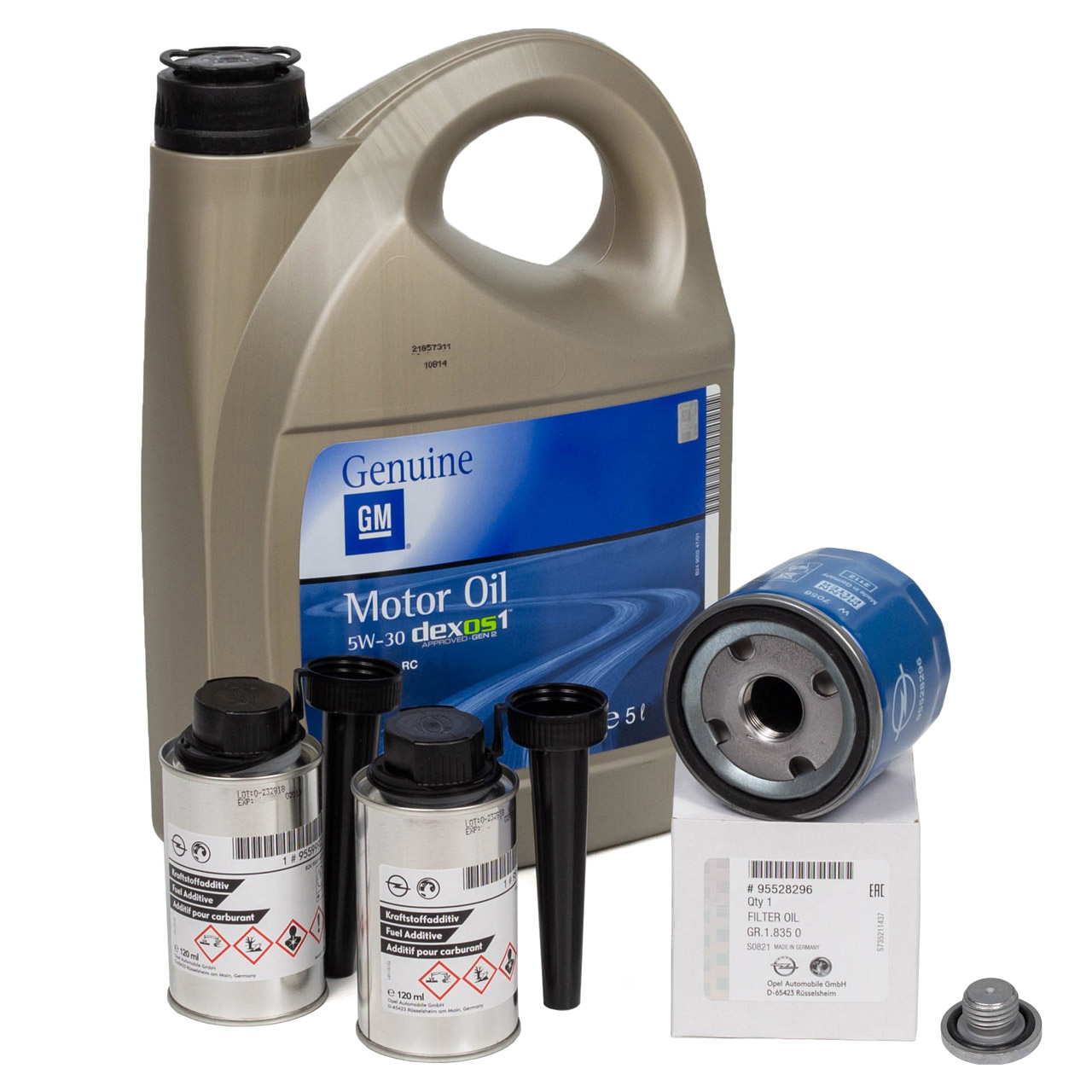 5L ORIGINAL Opel engine oil 5W30 + oil filter 95528296 + additive ASTRA K INSIGNIA