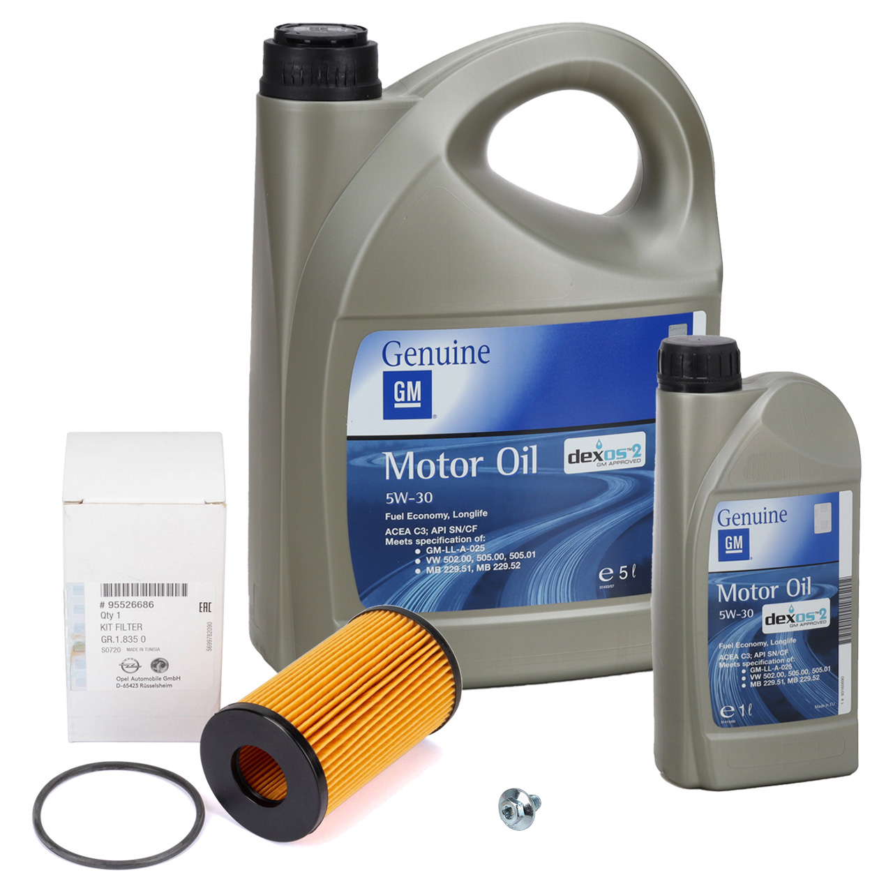 6L ORIGINAL Opel 5W-30 dexos2 Longlife engine oil Oil + oil filter 1.6 Turbo / SIDI 95526686