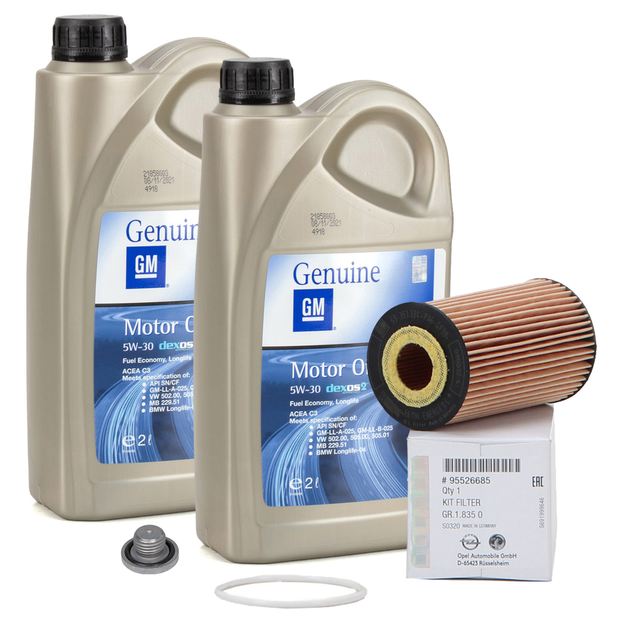 4L ORIGINAL GM Opel engine oil OIL 5W30 LONGLIFE dexos2 95527878 + oil filter 95526685