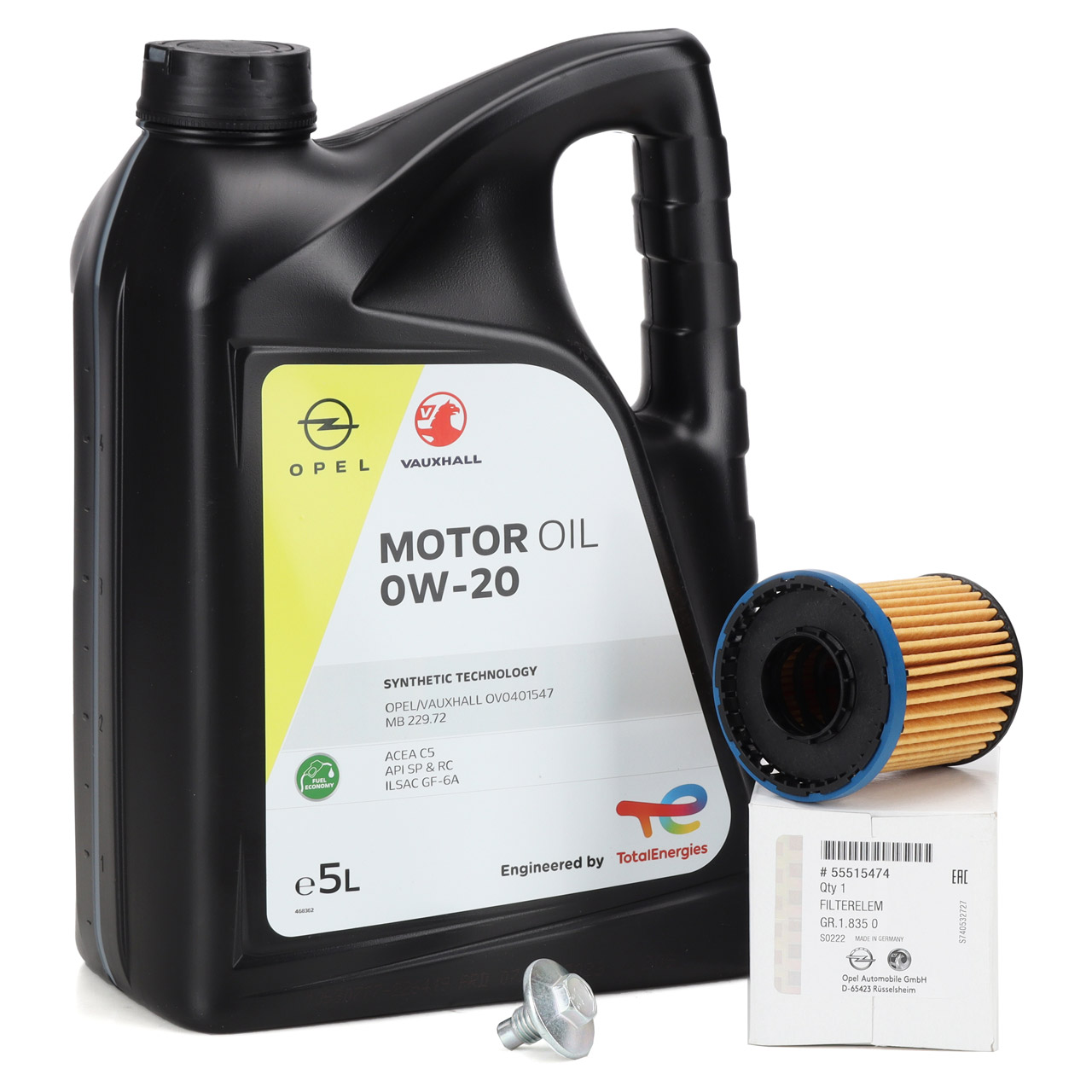 5L 5 liters ORIGINAL 0W-20 ACEA C5 engine oil + oil filter Insignia B 2.0 CDTi 174 hp F20DVH