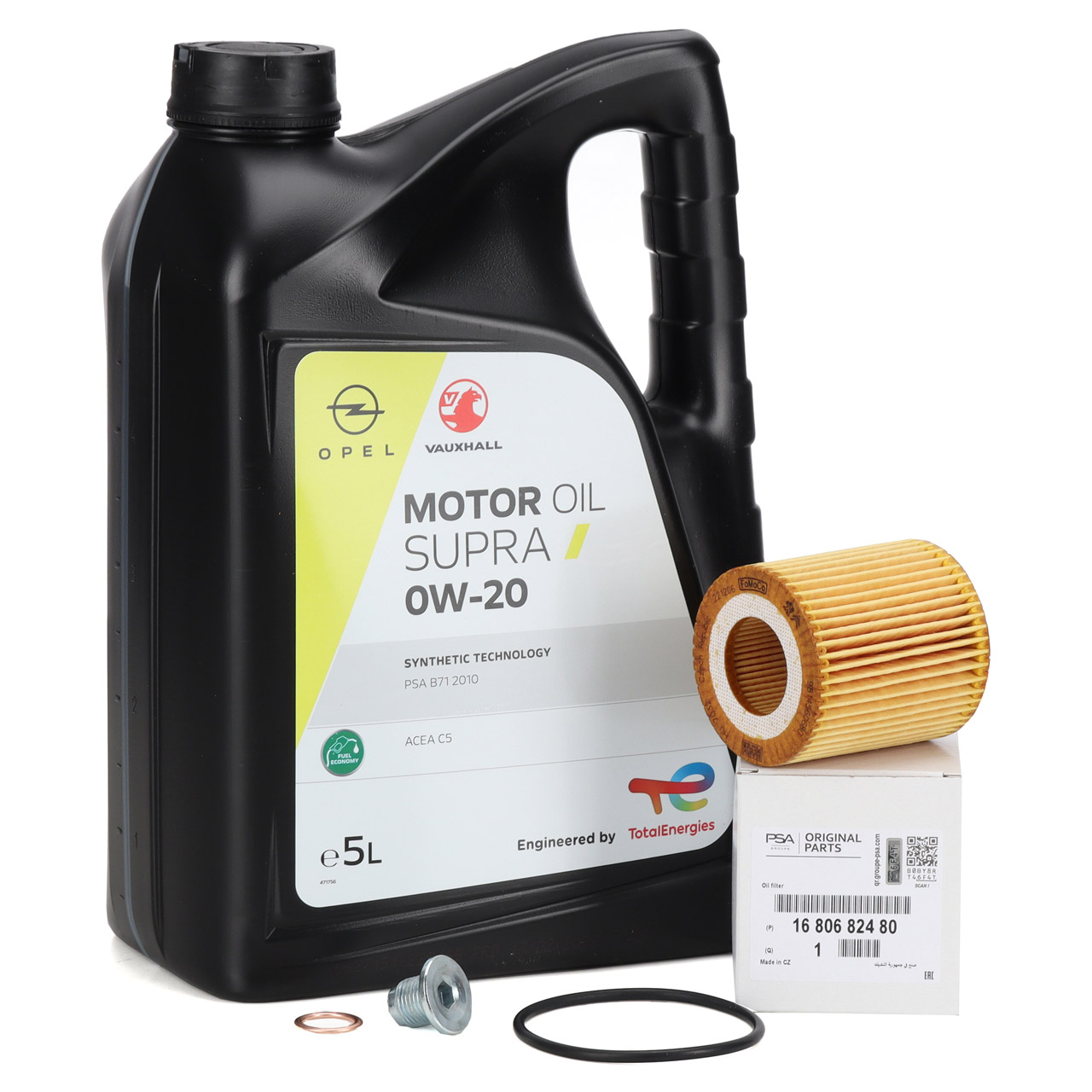 5L ORIGINAL SUPRA 0W20 Engine Oil Oil + Oil Filter CITROEN DS OPEL PEUGEOT 1.5 BlueHDi