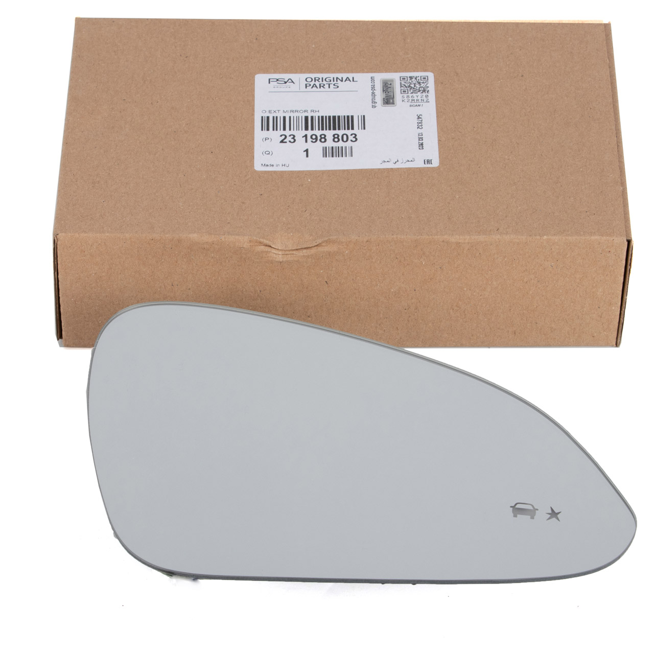 ORIGINAL Opel exterior mirror, heated mirror glass, Insignia A, right side, 23198803