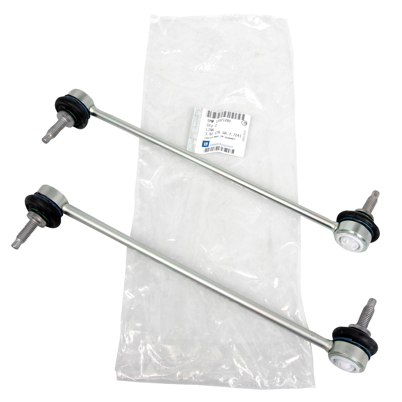 2x ORIGINAL GM Opel coupling rod, joint rod, STEEL stabilizer bar, CORSA D, front, 13321280