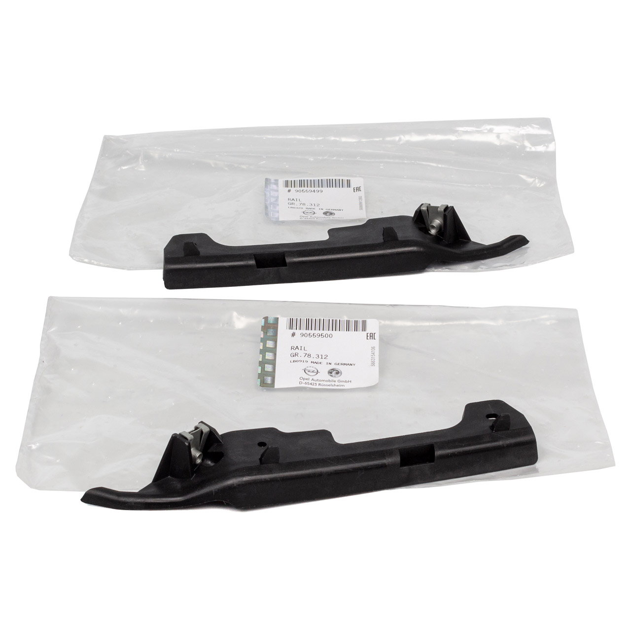 2x ORIGINAL Opel F&uuml;hrungsschiene Sto&szlig;stangenhalter Astra G vorne links + rechts