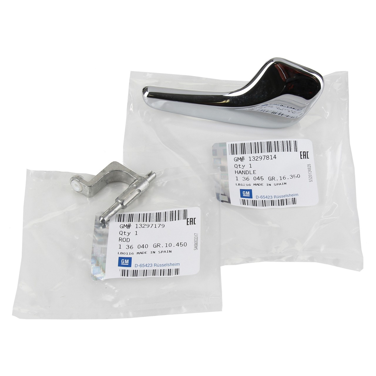 ORIGINAL GM Opel Corsa D T&uuml;rgriff innen rechts Chrom + Zugstange 136045 + 136040