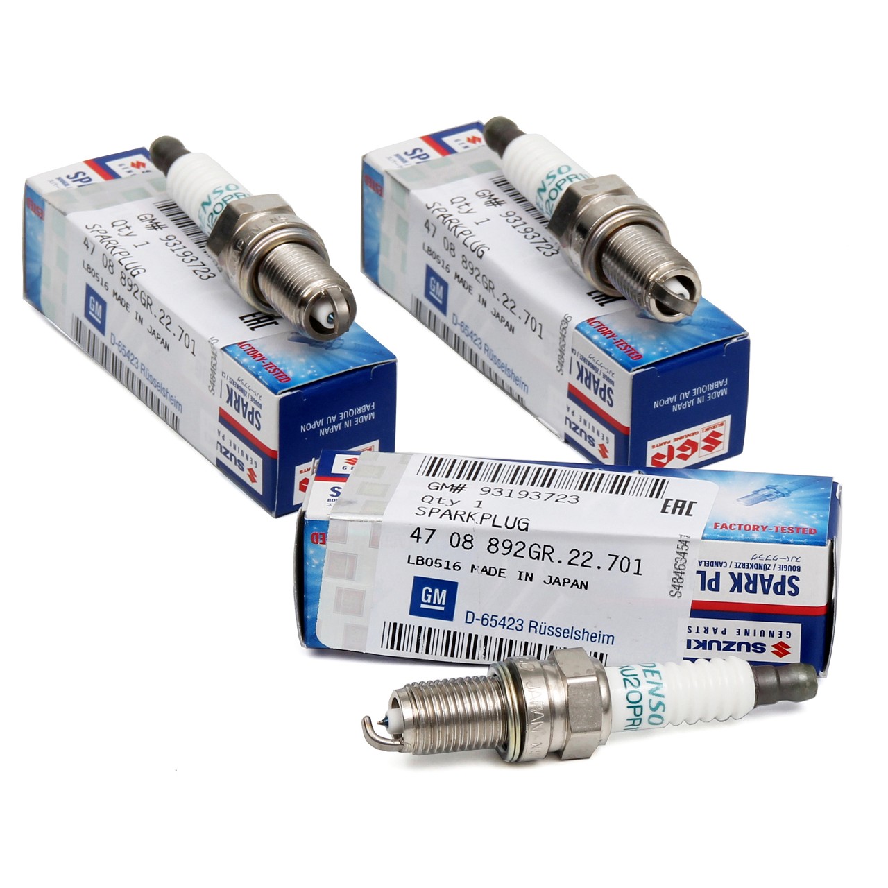 3x ORIGINAL GM Opel spark plug Agila B 1.0 / 1.0 LPG K10B 65/68 hp 93193723