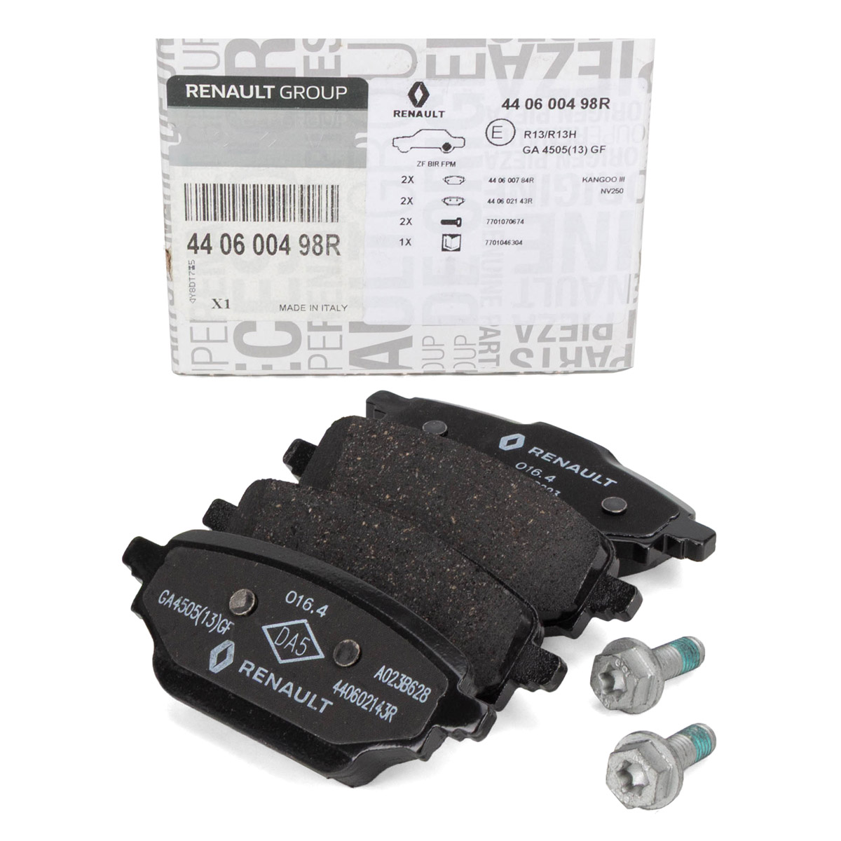 ORIGINAL Renault Bremsbel&auml;ge Bremsbelagsatz Kangoo 3 Hinterachse 440600498R