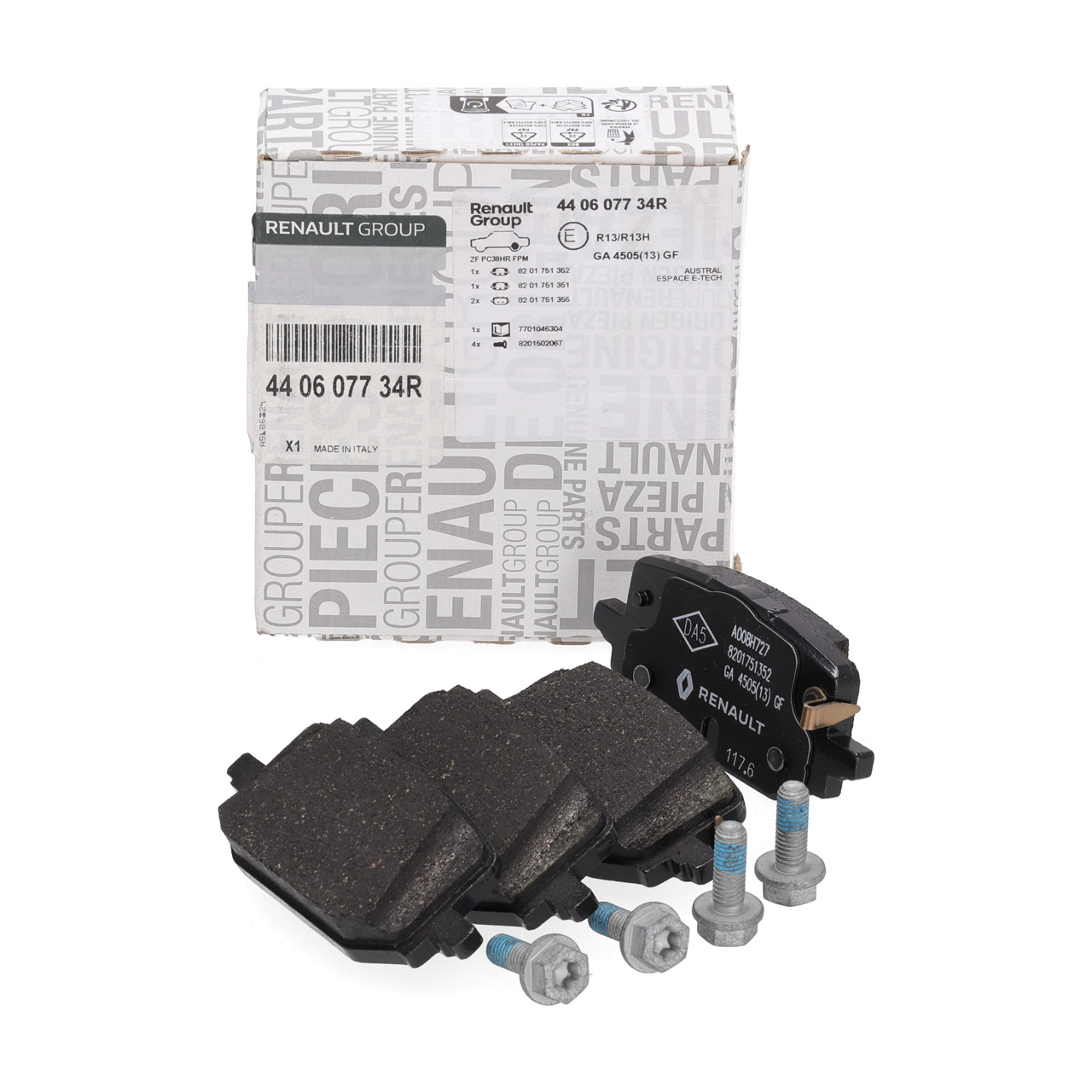 ORIGINAL Renault Bremsbel&auml;ge Austral Espace 6 E-Tech TCe 130-160 hinten 440607734R