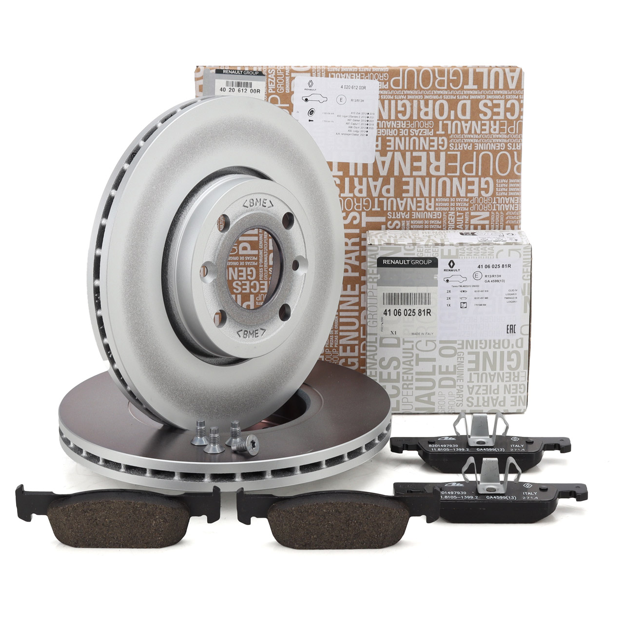 ORIGINAL Renault Bremsscheiben + Bremsbel&auml;ge Clio 4 0.9/1.2 TCe 1.2 16V 1.5 dCi vorne