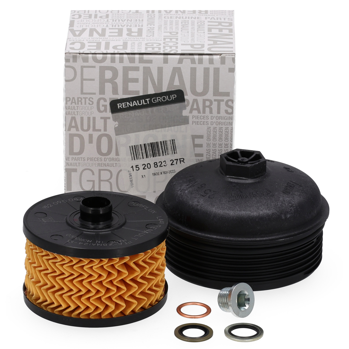 ORIGINAL RENAULT Ölfilter + Deckel + Schraube Clio 4 5 Megane 3 4 Scenic 3 4 Twingo 3