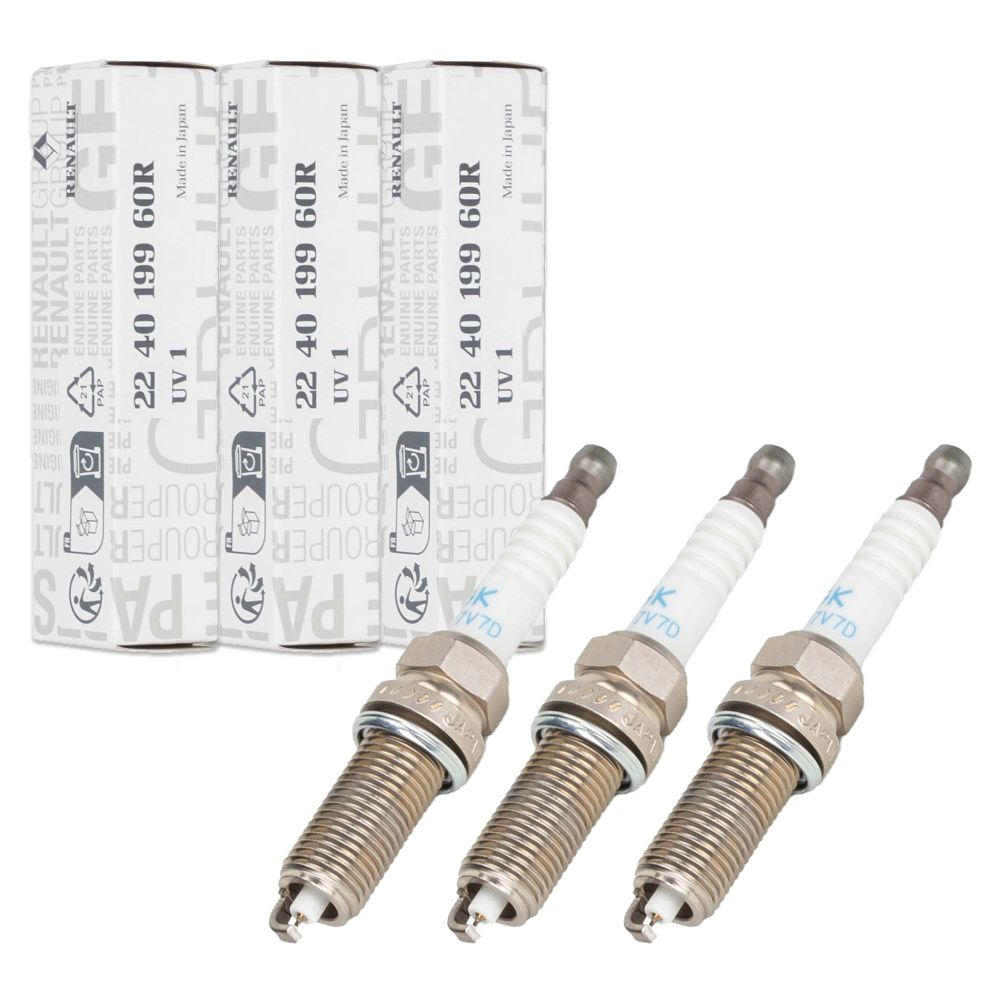 3x ORIGINAL Renault Dacia Zündkerze Twingo 3 Clio 5 Captur 2 Sandero 3 0.9 1.0 224019960R