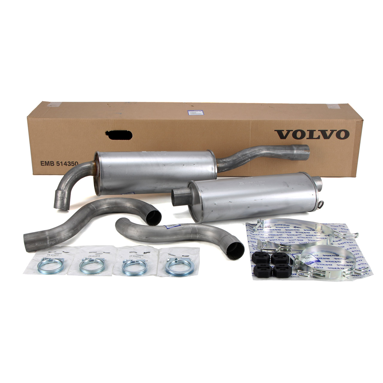 ORIGINAL Volvo muffler + mounting kit 740 940 I II 2.0/2.3 Turbo