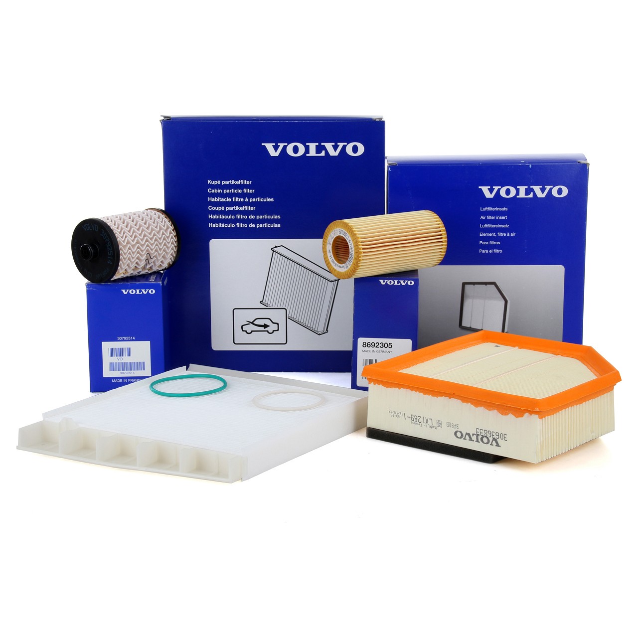 ORIGINAL Volvo Filterset 4-tlg S60 I V70 II XC70 I XC90 I 2.4 D / D5 126-200 PS ab Fgst.