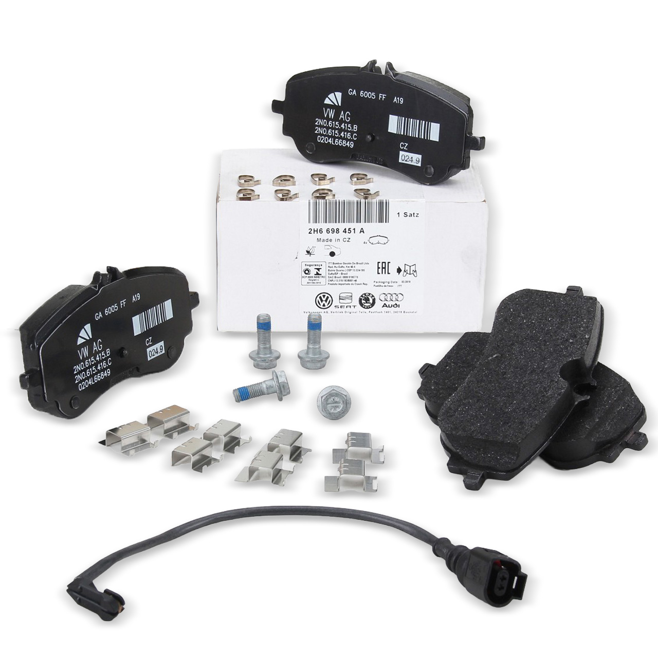 ORIGINAL VW Bremsbel&auml;ge + Sensor Grand California Crafter SX SY SZ PR-1LA hinten