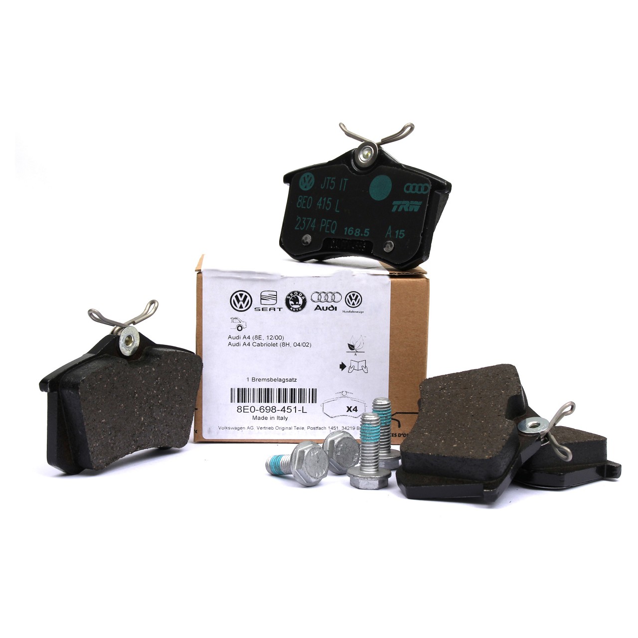 ORIGINAL AUDI VW brake pads Golf 2 3 Passat B3/B4 A4 B6 B7 A6 C5 rear 8E0698451L