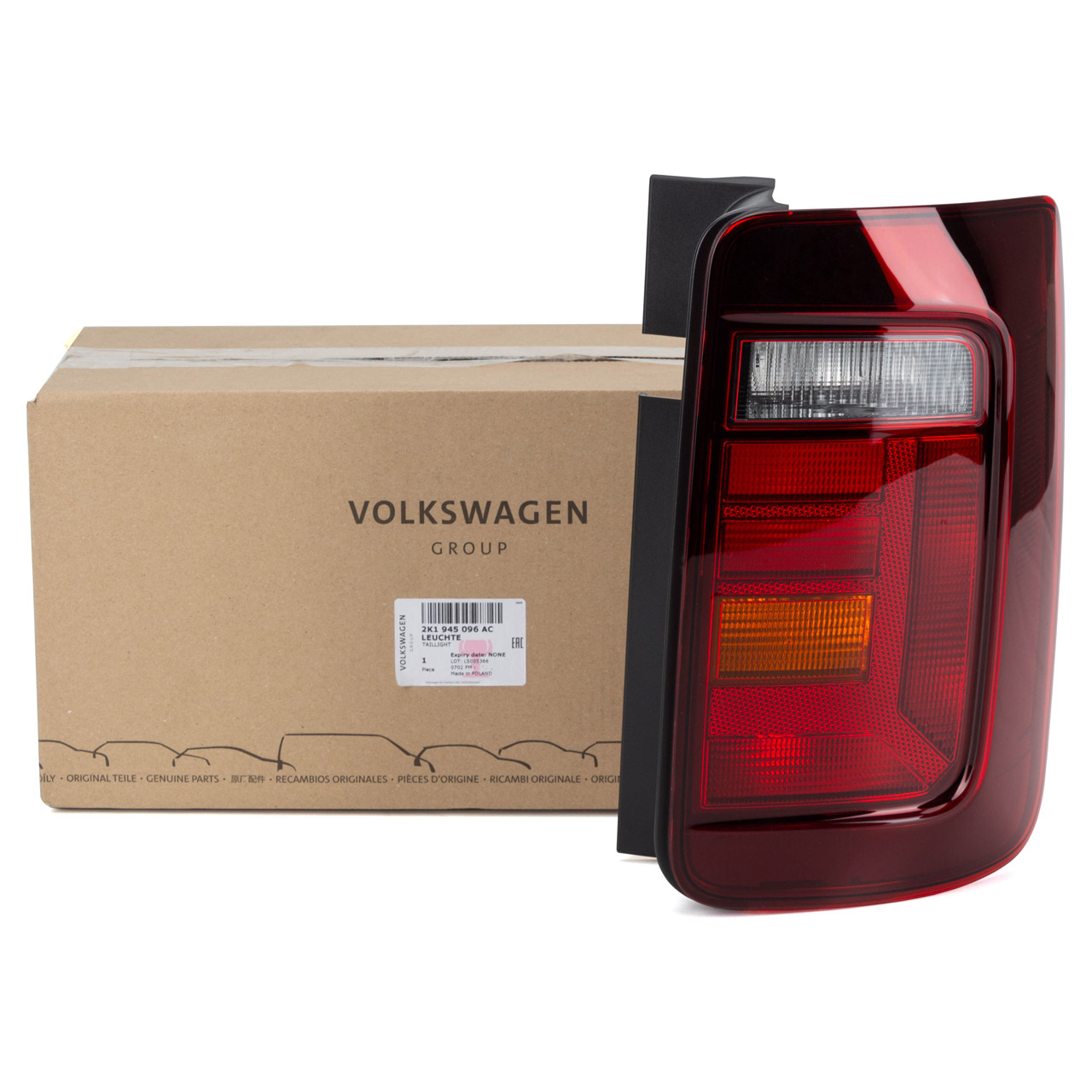 ORIGINAL VW Heckleuchte Dunkel Caddy 4 SAB mit Fl&uuml;gelt&uuml;ren hinten rechts 2K1945096AC