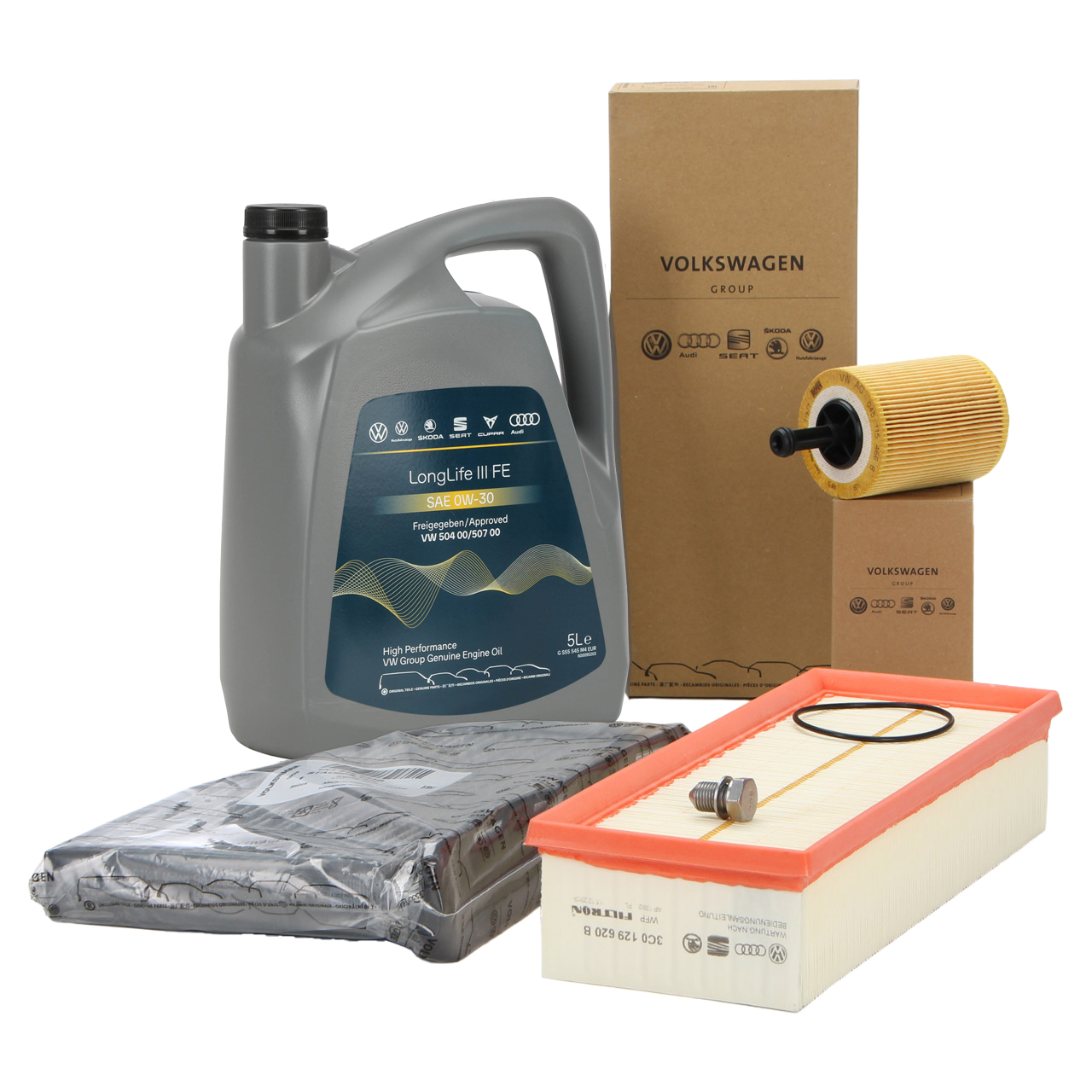 ORIGINAL VW inspection kit + 5L 0W30 engine oil for A3 8P Golf 5 6 Passat 1.9/2.0 TDI