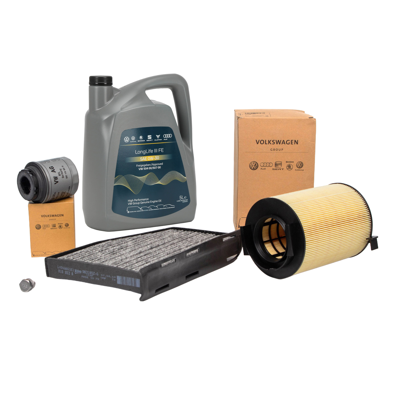 ORIGINAL VW inspection kit + 5L 0W30 engine oil for A3 8P Golf 6 Passat 1.2/1.4 TSI